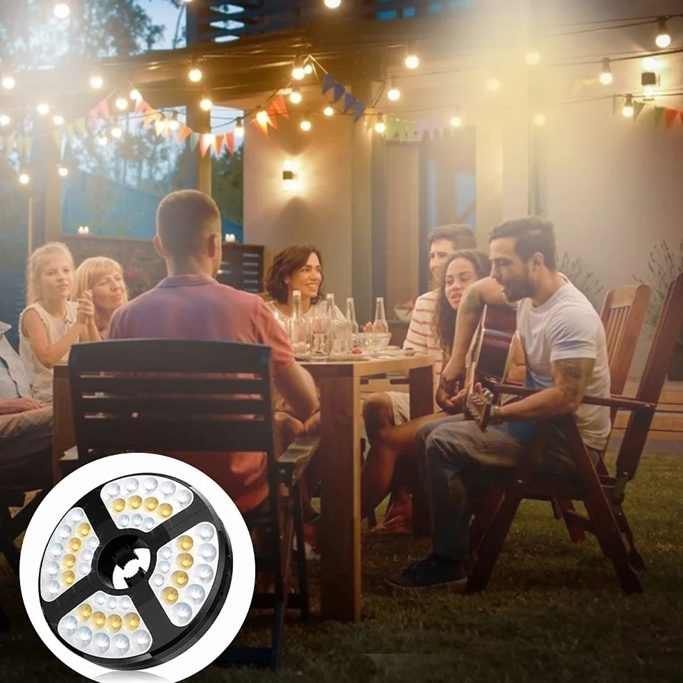 48 LED oświetlenie parasola przeciwsłonecznego na zewnątrz, 450 lumenów, z 3 trybami ładowania USB lampa do ogrodu, na plażę, imprezę, kemping, oświetlenie parasolowe solarne