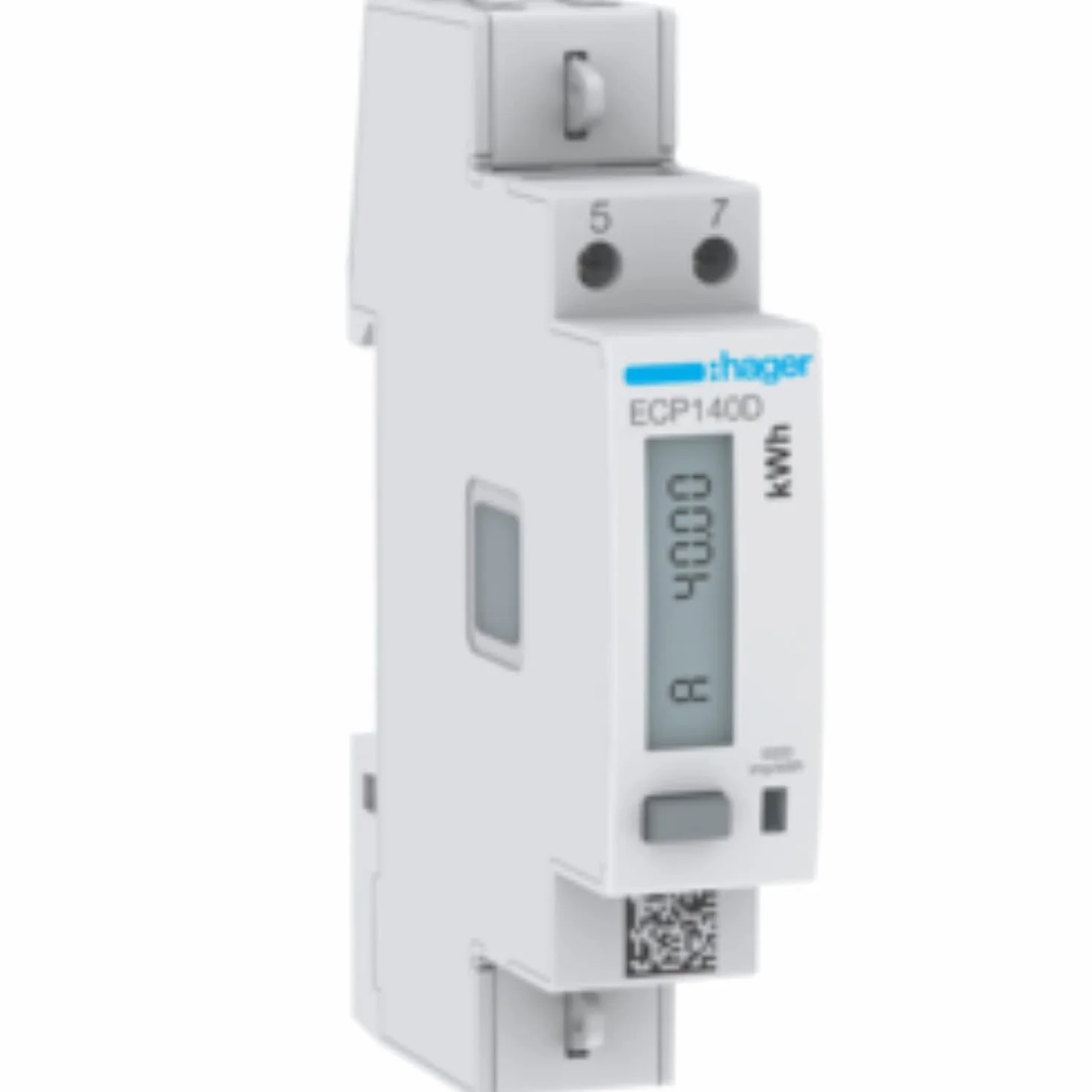 Hager Energy Meter 1-phase ECP140D direct 40 A, 1M, S0 electric energy meter 3250612231362