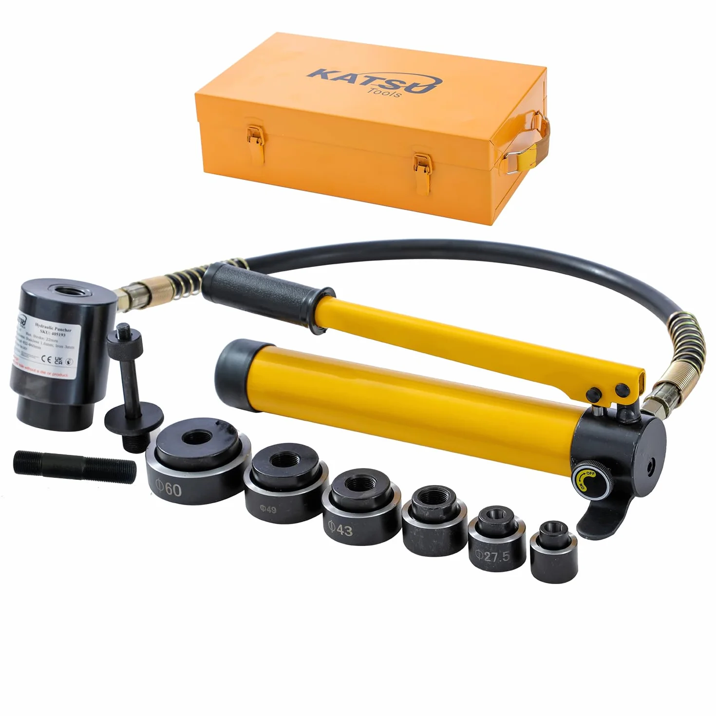 KATSU 22-60,5 mm 10 ton hydrauliczny metalowy otwór dziurkacz zestaw narzędzi byt 405193