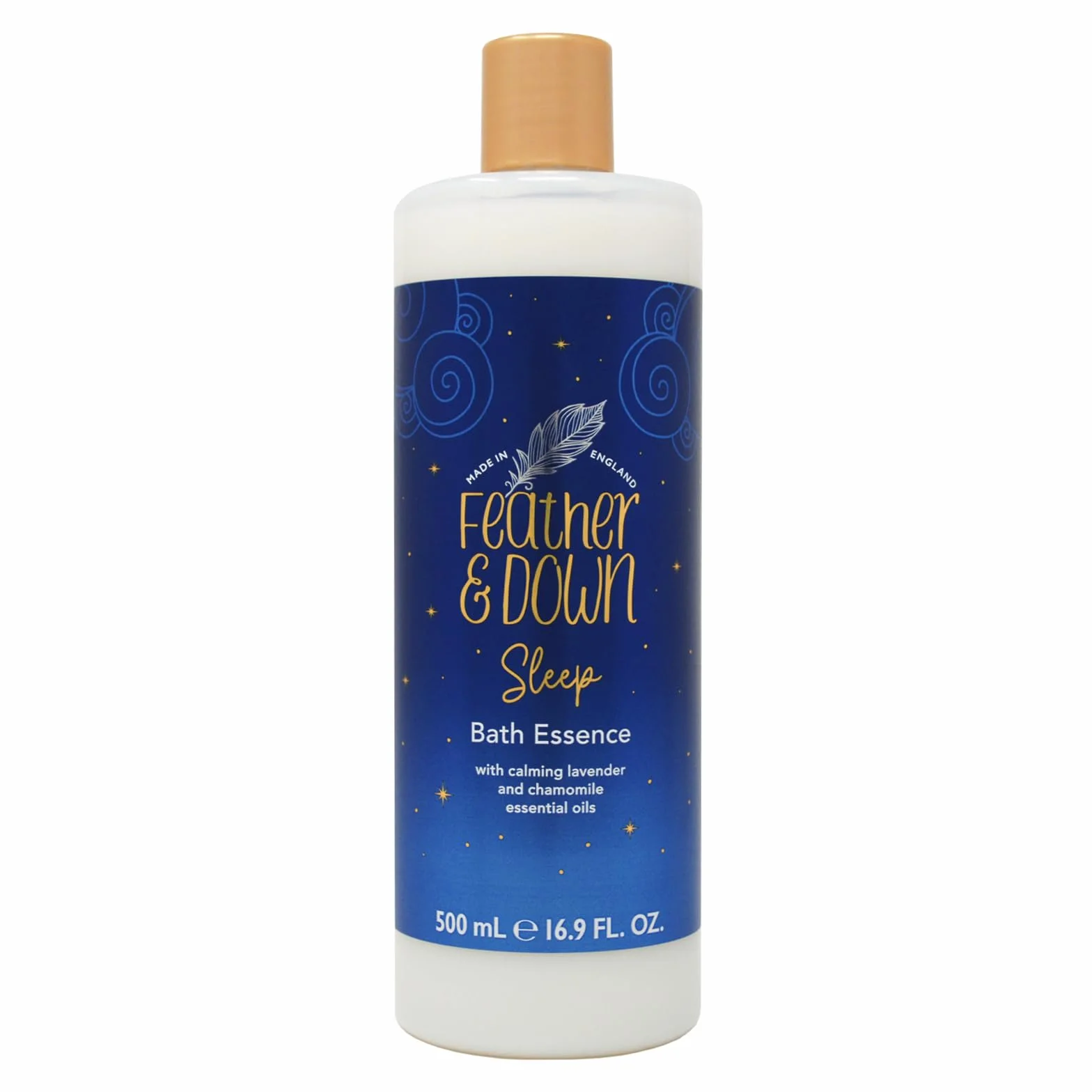 Feather & Down Esencja kąpielowa Sweet Dream (500 ml) – z uspokajającymi olejkami eterycznymi z lawendy i rumianku. Przyczynia się do przygotowania do spokojnego odpoczynku w nocy.