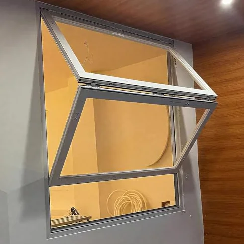 Aluminiowe składane okno przesuwne wzmocnione szkło z zamkiem pionowym podnośnik do kuchni i kawiarni - 101,6 x 111,7 cm projekt koncesyjny