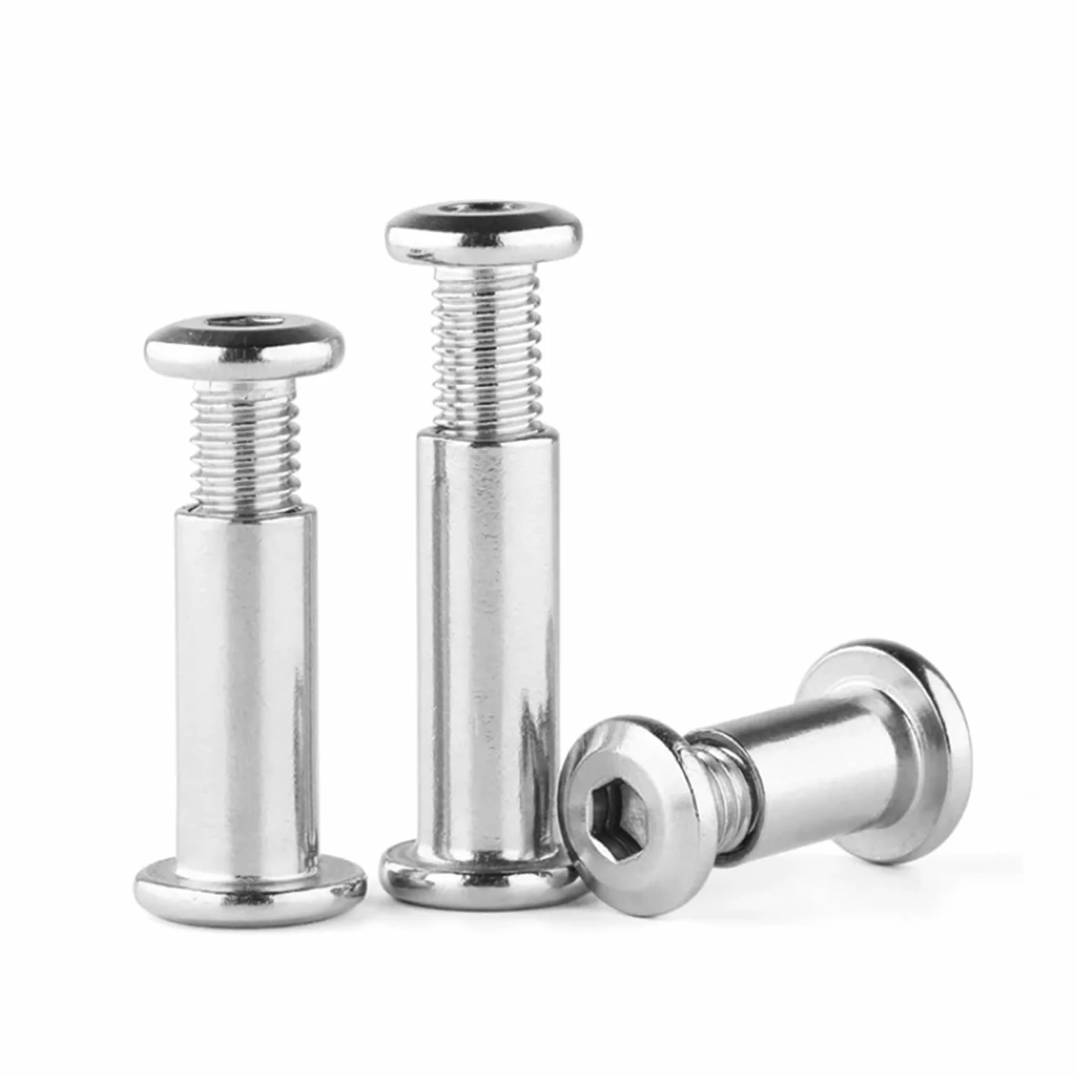 M4 304 Stainless Steel Flat Hex Hexagon Socket Head Furniture Rivet Connector Insert Joint Sleeve Cap Nut(15mm)
