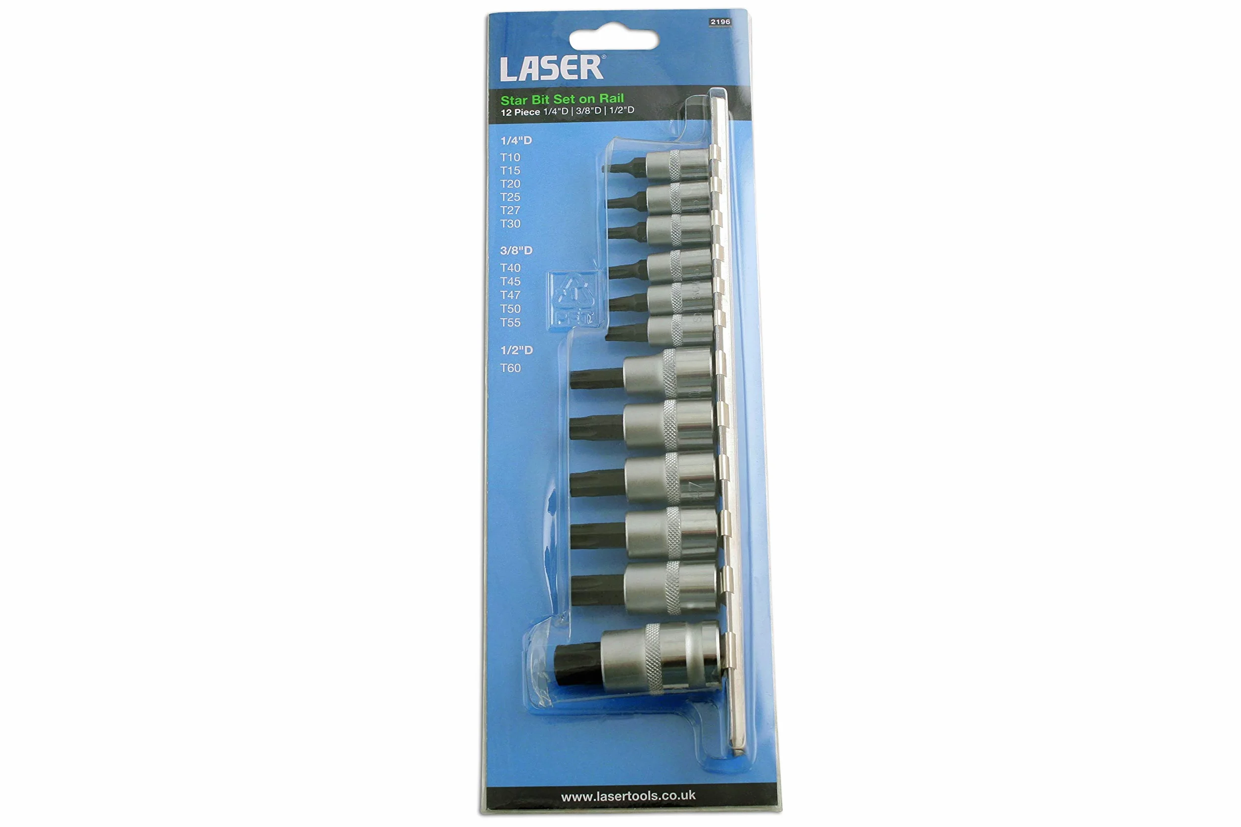 Laser 2196 zestaw bitów w kształcie gwiazdki 1/4" 3/8" i 1/2" d 12 szt