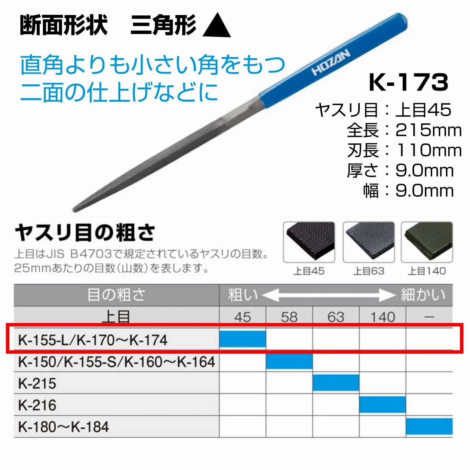 HOZAN Pilnik igłowy 5 szt. zestaw z winylowym etui K-155-S (importowany z Japonii)
