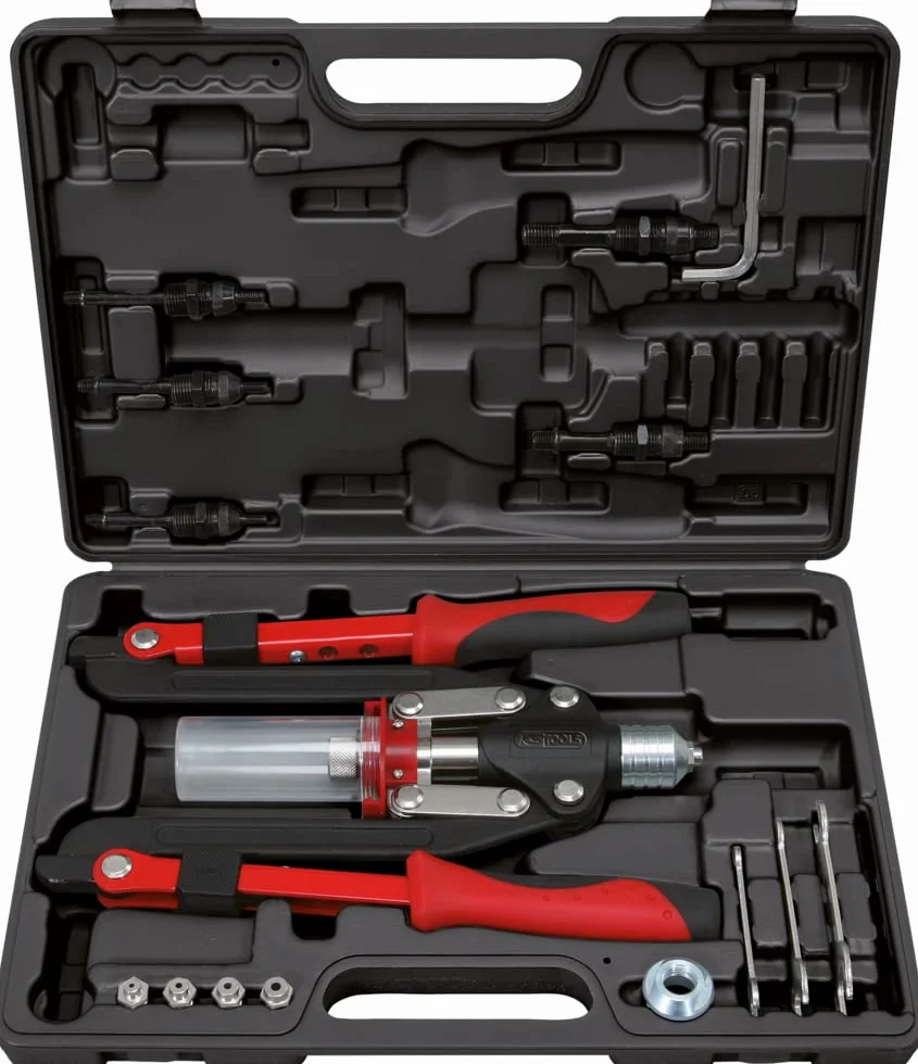 KS Tools 150.9630 Uniwersalny zestaw szczypiec do nitowania, 17-szt