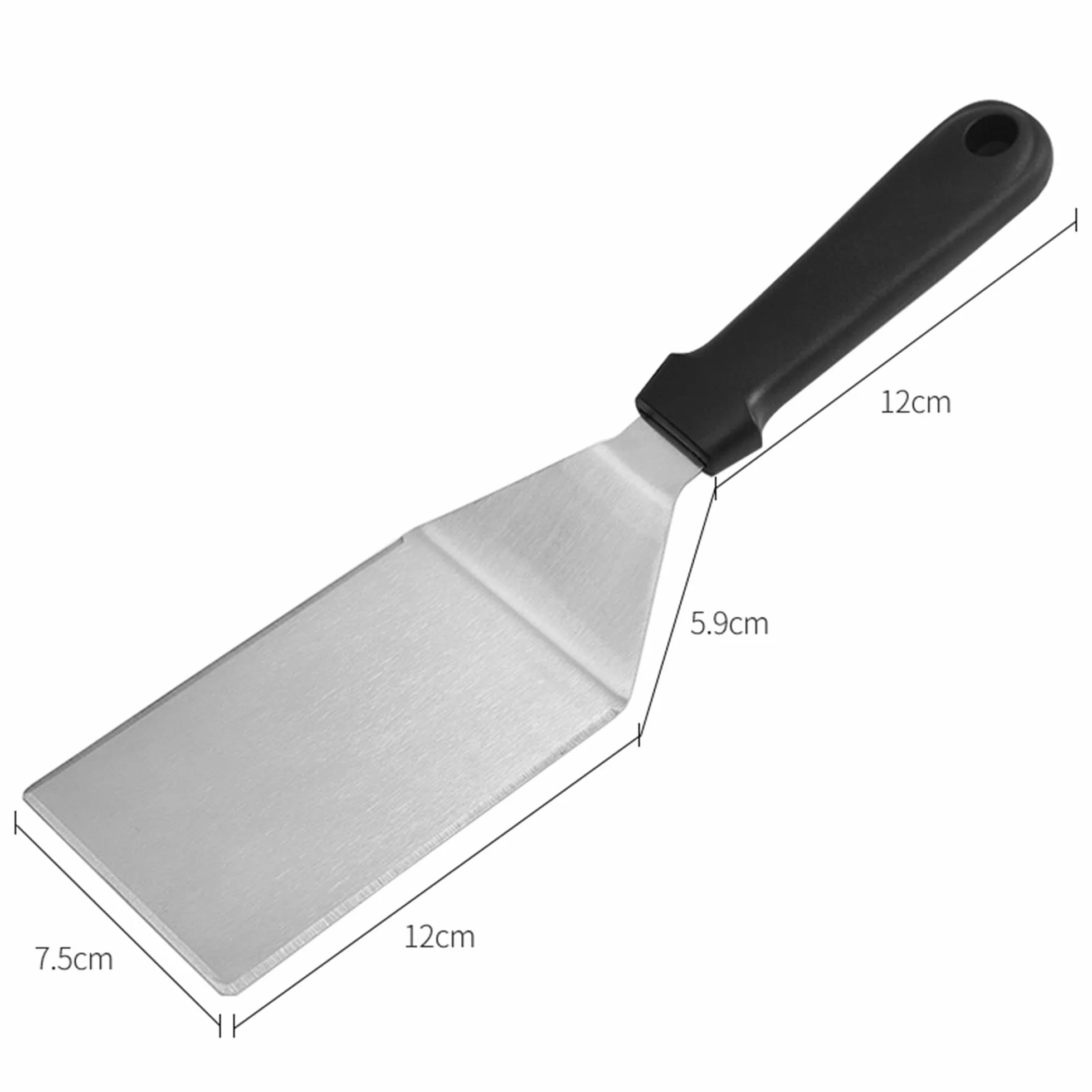Metalowa Szpatułka do Grillowania ze Stali Nierdzewnej, Ergonomiczny Uchwyt Zapewniający Wygodny Chwyt, Idealnado Grillowania i Gotowania na Płaskim Blacie