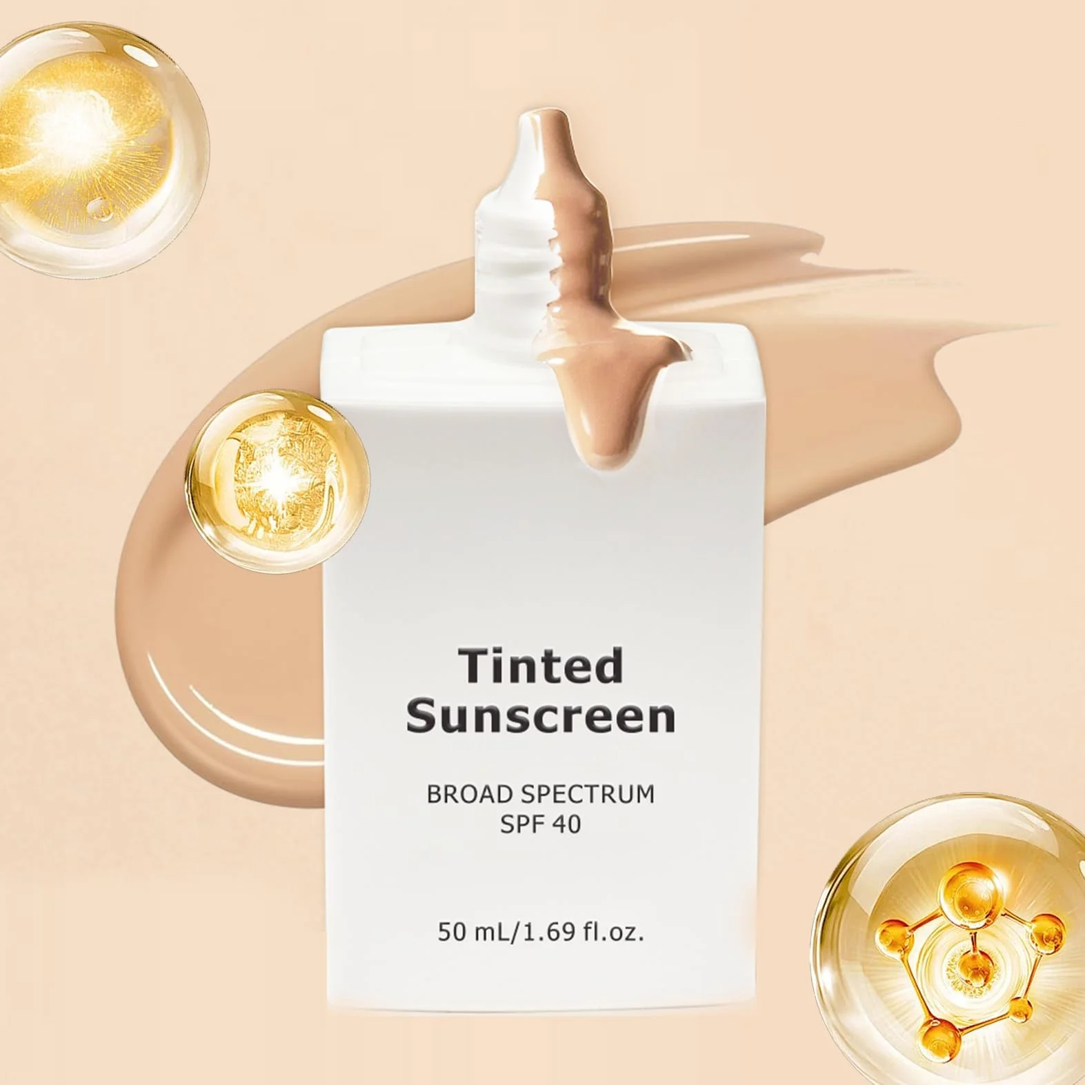 Krem przeciwsłoneczny do twarzy, Tinted Sunscreen, Broad Spectrum SPF 40, ochrona przed słońcem dla skóry wrażliwej, krem przeciwsłoneczny do skóry wrażliwej, naturalne krycie i podkład do makijażu