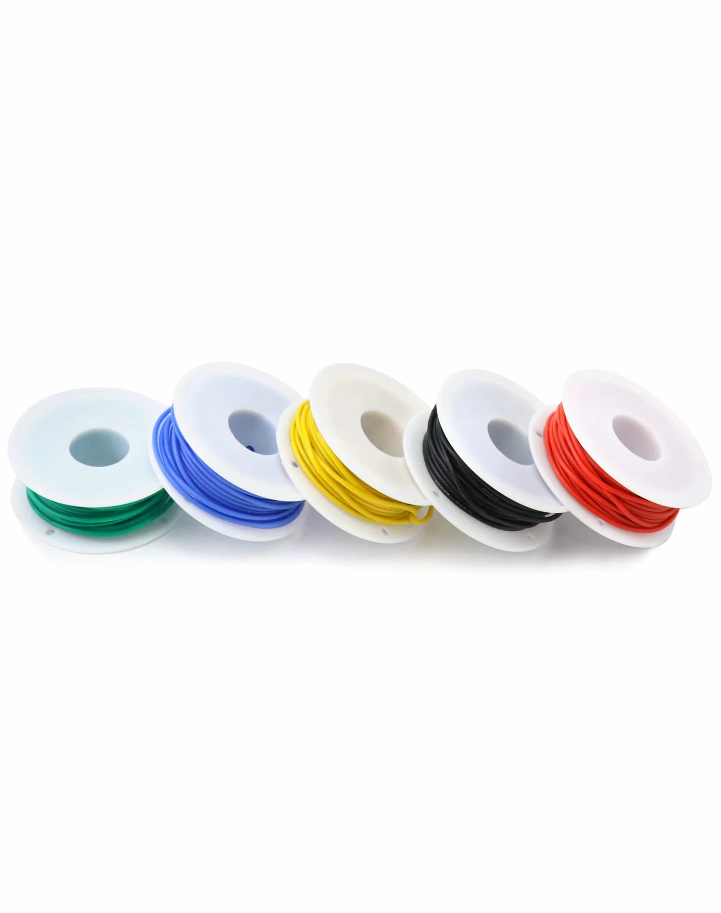 QWORK® Elastyczny silikonowy przewód elektryczny - 22 AWG 0,32 mm² - skręcony drut miedziany do majsterkowiczów RC Samoloty Lampy Urządzenia gospodarstwa domowego Wskaźniki (5 kolorów x 10 metrów)