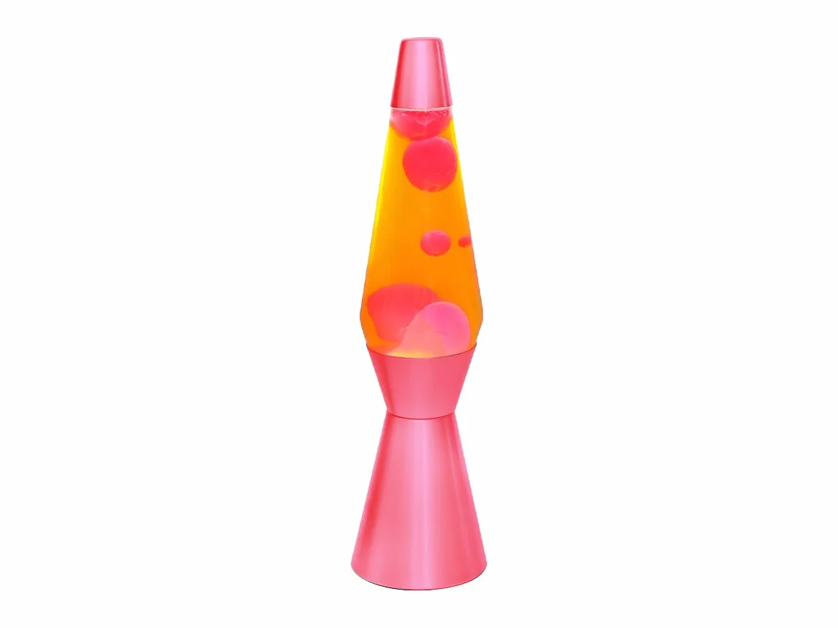 I-TOTAL® - Spaceship kolorowa lampa lawowa, hipnotyczny efekt bąbelków, retro design, płynny wosk, relaksujące światło, dekoracyjna lampa do domu i biura (czerwona podstawa, żółty płyn i czerwony wosk