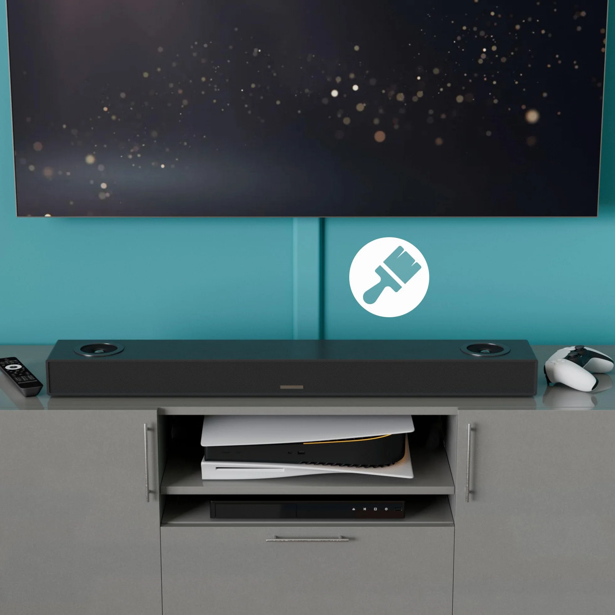 D-Line Maskownica Kabli TV, Ukrywa Kable na Ścianie, Samoprzylepna Osłona Przewodów, Bezszwowy Niskoprofilowy Design – 60 mm (S) x 15 mm (W) x 40 cm Długości – Czarny
