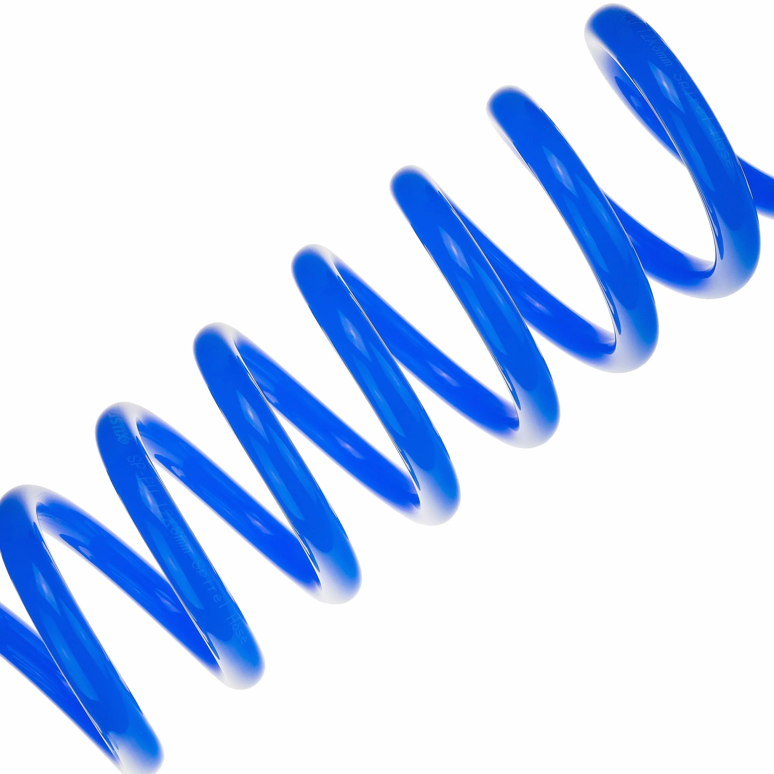 Wąż spiralny pneumatyczny SP-PU 10 m, wąż pneumatyczny 8/12mm z PU, maks. ciśnienie 10 bar, z ochroną przed zginaniem i szybkozłączem, nadaje się do narzędzi pneumatycznych