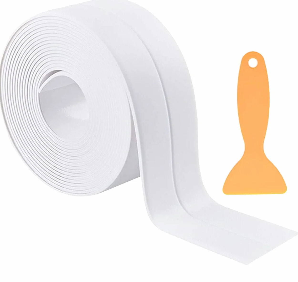 Taśma uszczelniająca do łazienki i kuchni, samoprzylepna, wodoszczelna, odporna na pleśń, wydajna, 38 mm szerokości x 3,2 m długości, biała