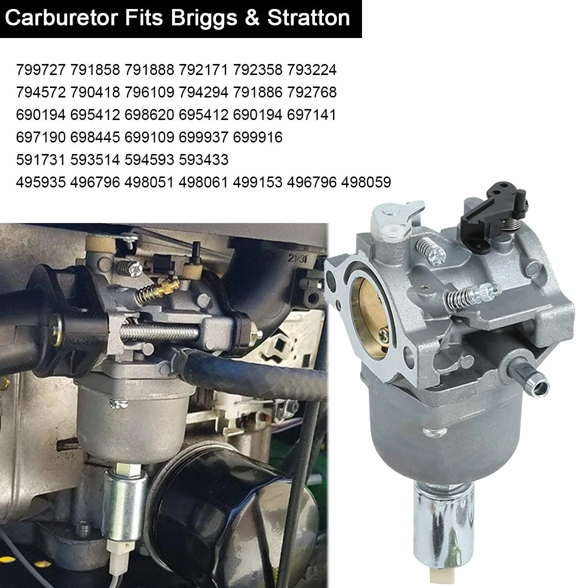 Zestaw wymienny gaźnika Briggs & Stratton 287707 287777 28N707 28N777 28P777 28Q777 Silniki 14KM-18KM Zestaw części