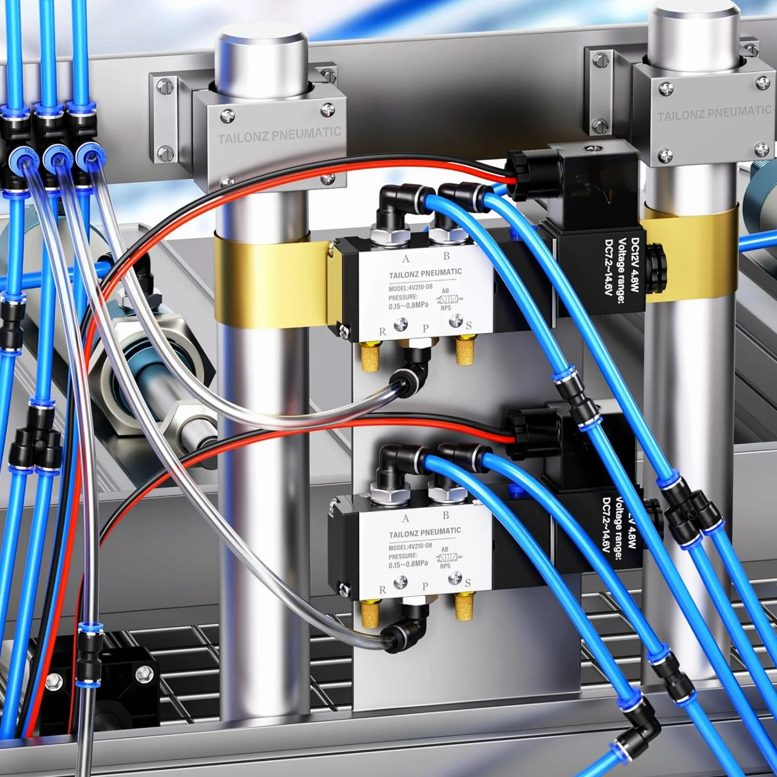 Wąż pneumatyczny 4 mm PU wąż pneumatyczny poliuretanowy czarny 6 m wąż powietrza na zewnątrz 4 mm x wewnątrz 2,5 mm wąż sprężonego powietrza do sprężarki powietrza transferu cieczy przewodów