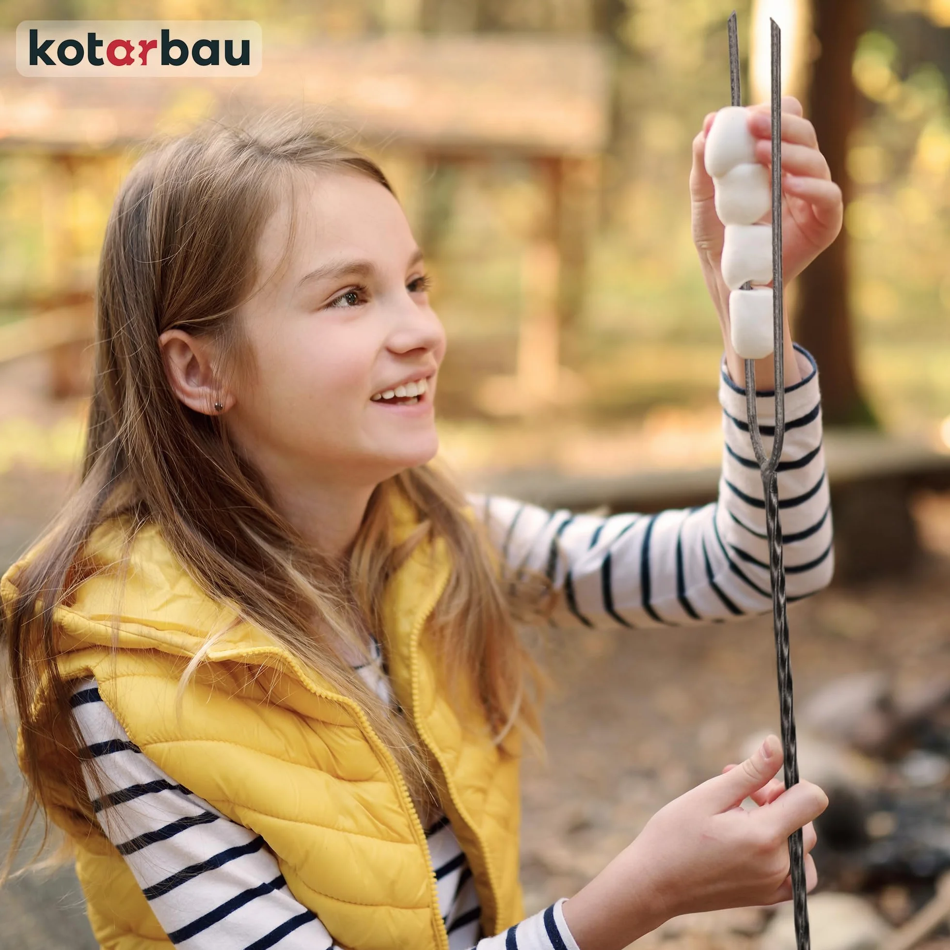 KOTARBAU® Zestaw 10 szt. Widełki Ogniskowe - 100 cm - Kijek na Kiełbasę - Widelec na Ognisko - Widełki na Grilla