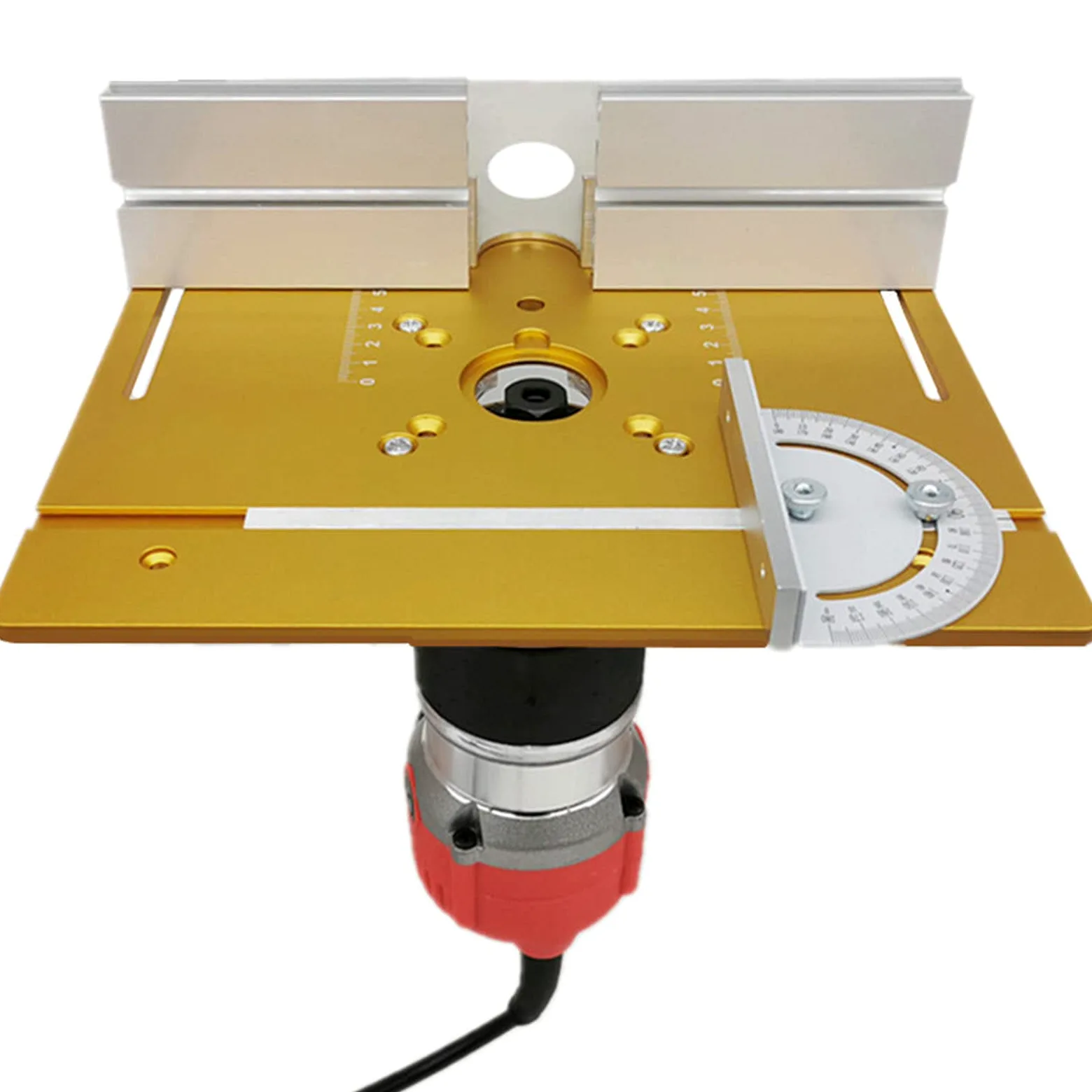 Aluminiowy Stół W Wstawianiu Stolika Płytowego,Maszyna Do Rzeźby Drewna,Wkładka Router Płytowa, Obróbka Drewna Narzędzie Wkładki Routetu Drewnianego,Golden-3pieces