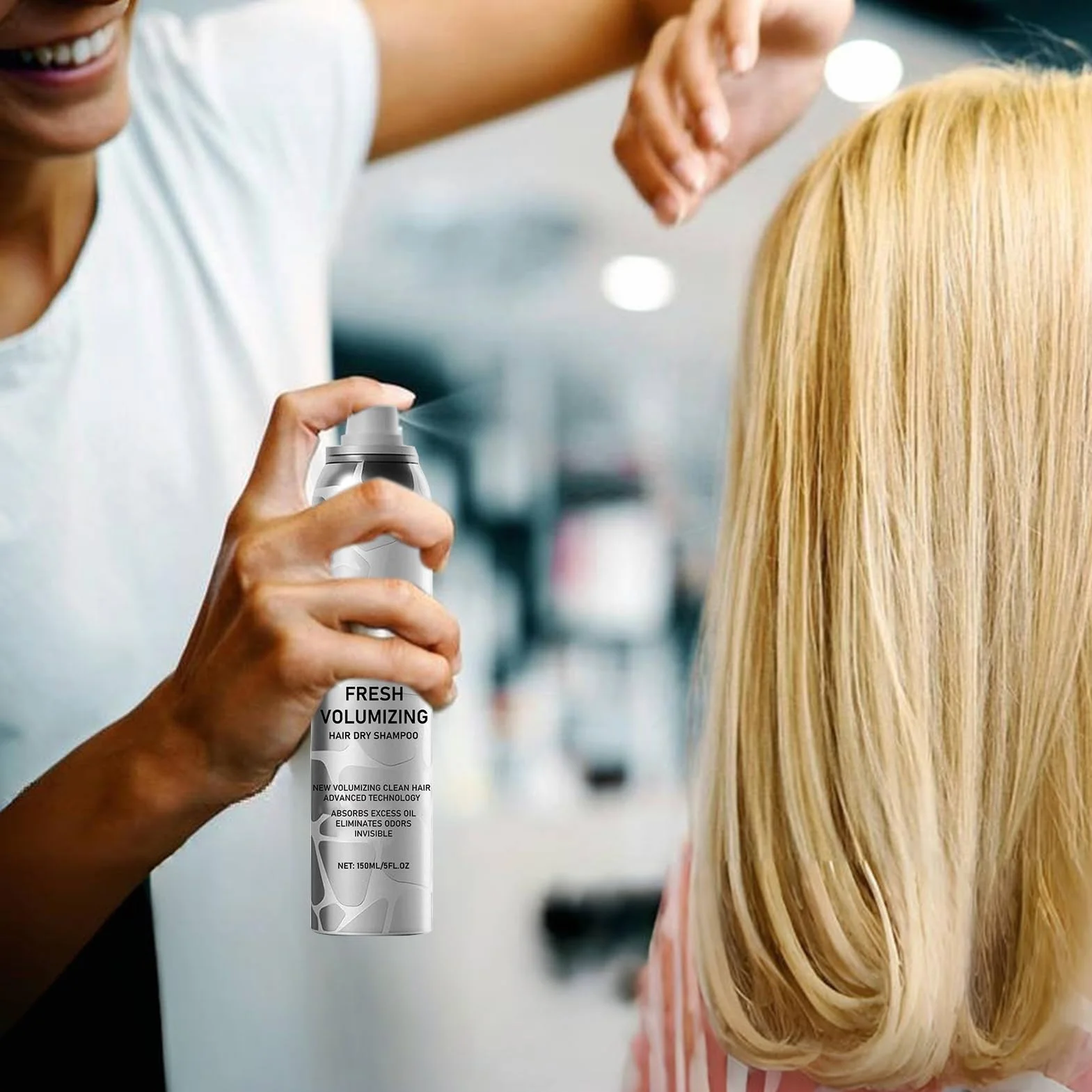 F-resh natychmiastowy szampon zwi?kszaj?cy obj?to??, bez sp?ukiwania, szampon podró?ny, suchy szampon, niet?usty, mi?kki, zwi?kszaj?cy wilgo?, 150 ml, na pla??, na kemping