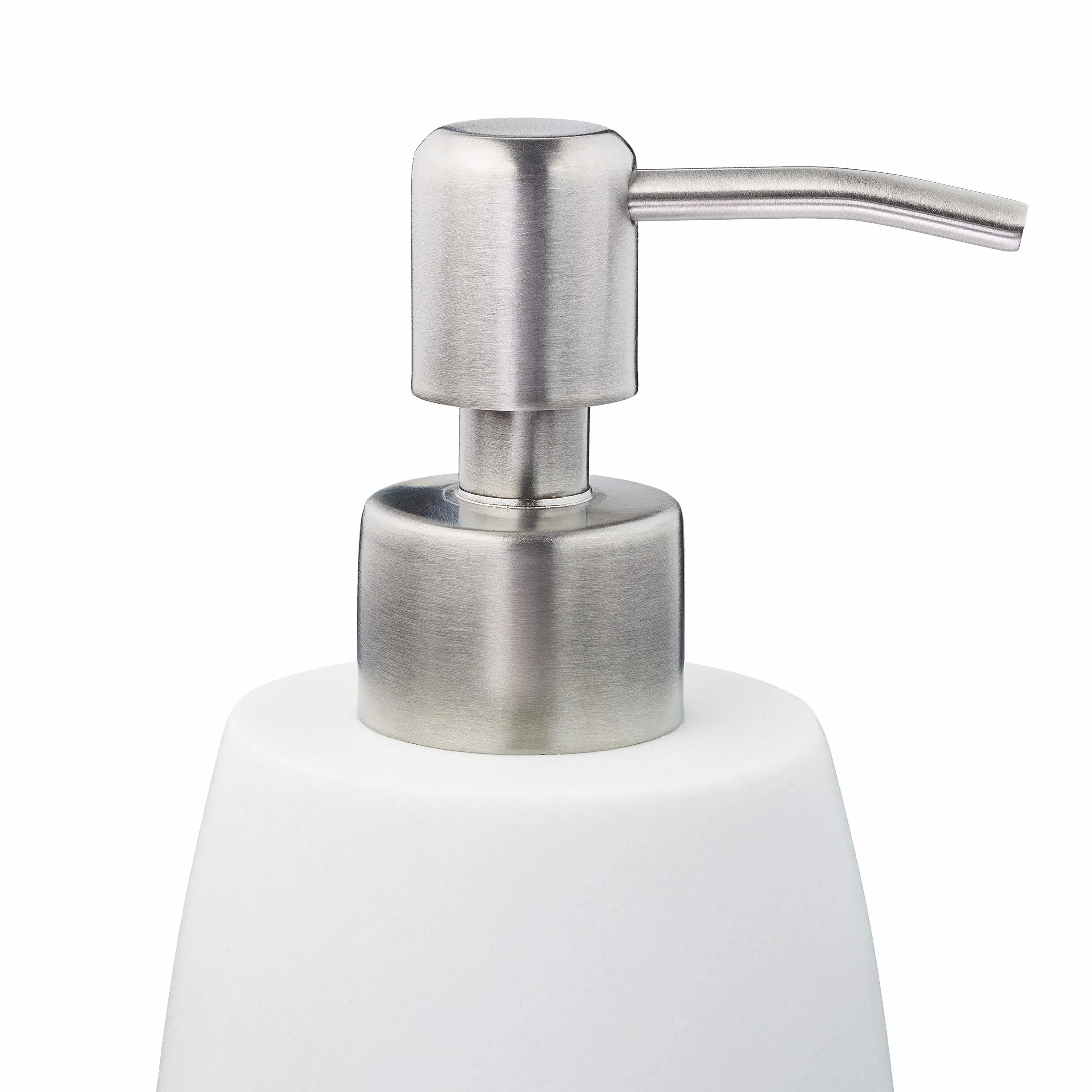 Relaxdays dozownik mydła, 300 ml, do ponownego napełniania, do kuchni i łazienki, pompka, stal nierdzewna, biały