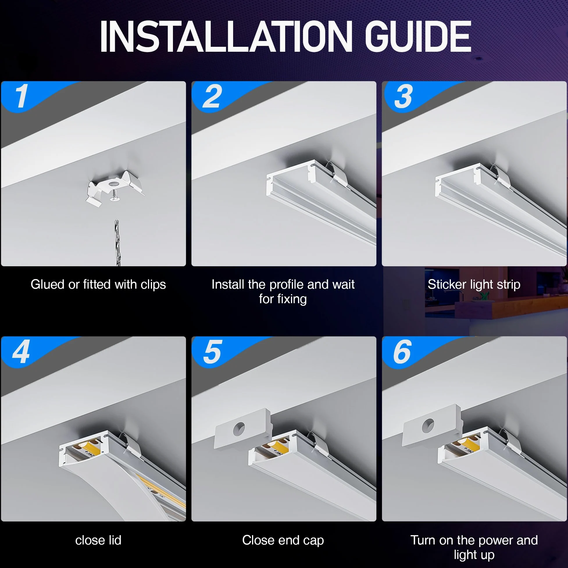 Shine Plus Profil aluminiowy do taśm LED, 15 x 2 m szyna LED, profil U z matową osłoną, maksymalne wymiary 17 mm, wymiary 19,7 mm x 10 mm.