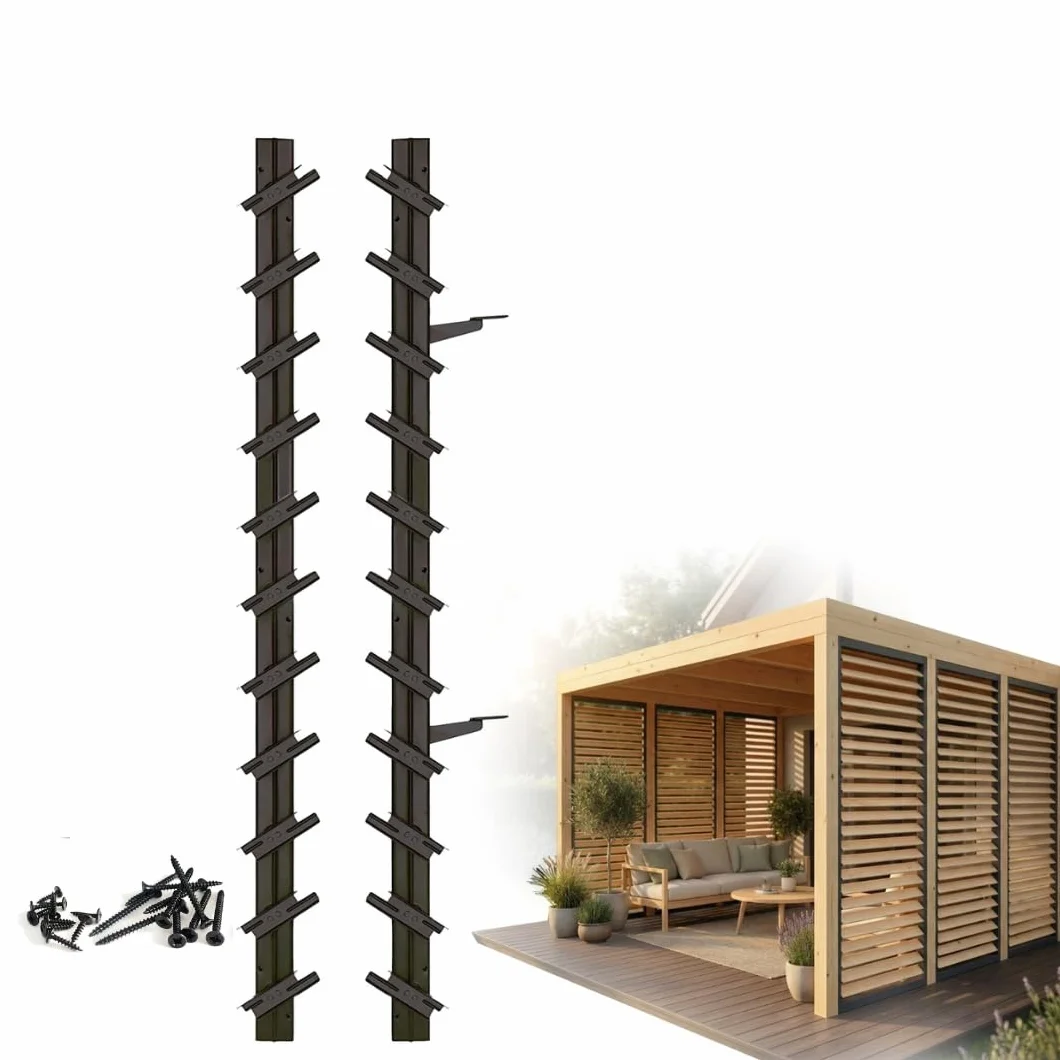 Prestige Ostaszewska system ruchomych deseczek do ogrodu na 11 lameli | 100 cm | Brązowy | Zestaw do żaluzji i rolet | System rolet tarasowych, ruchome panele, stal ocynkowana