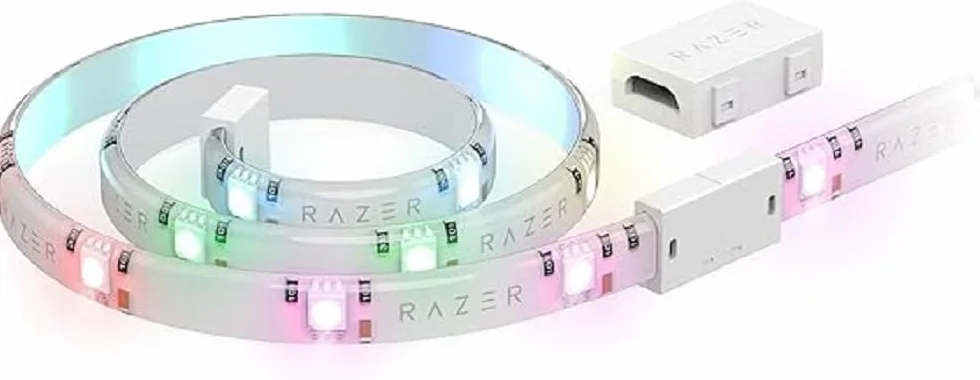 Razer Przedłużacz taśmy świetlnej Aether – przedłużenie taśmy świetlnej LED RGB (przedłużacz 1 m, podłączenie do 8 przedłużaczy, elastyczna konstrukcja), biały