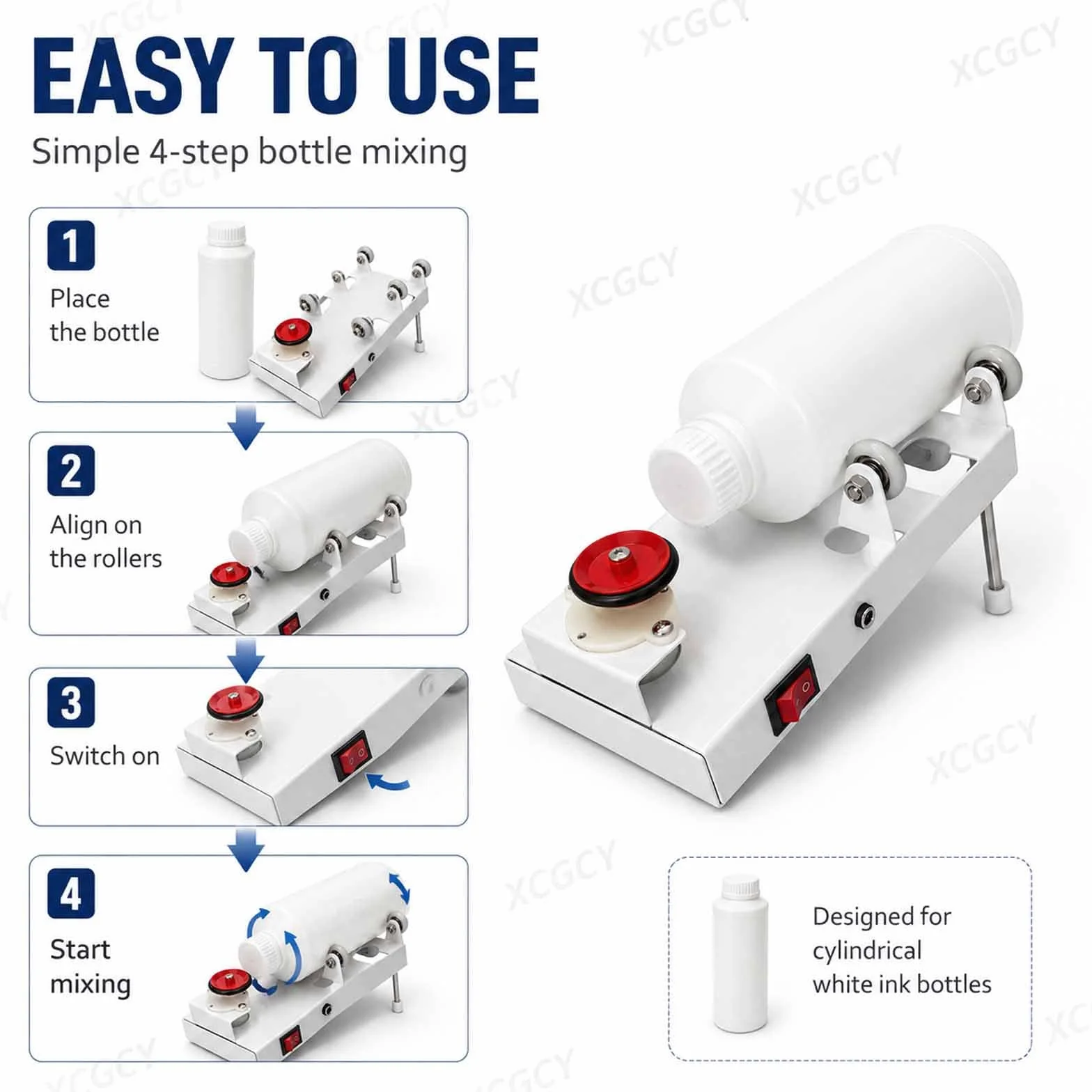 DIY Electric Shaker do kolorów, urządzenie do mieszania atramentu DTF z wirnikiem, do butelek z atramentem 500 ml na 1 litr, kolory i akwarele