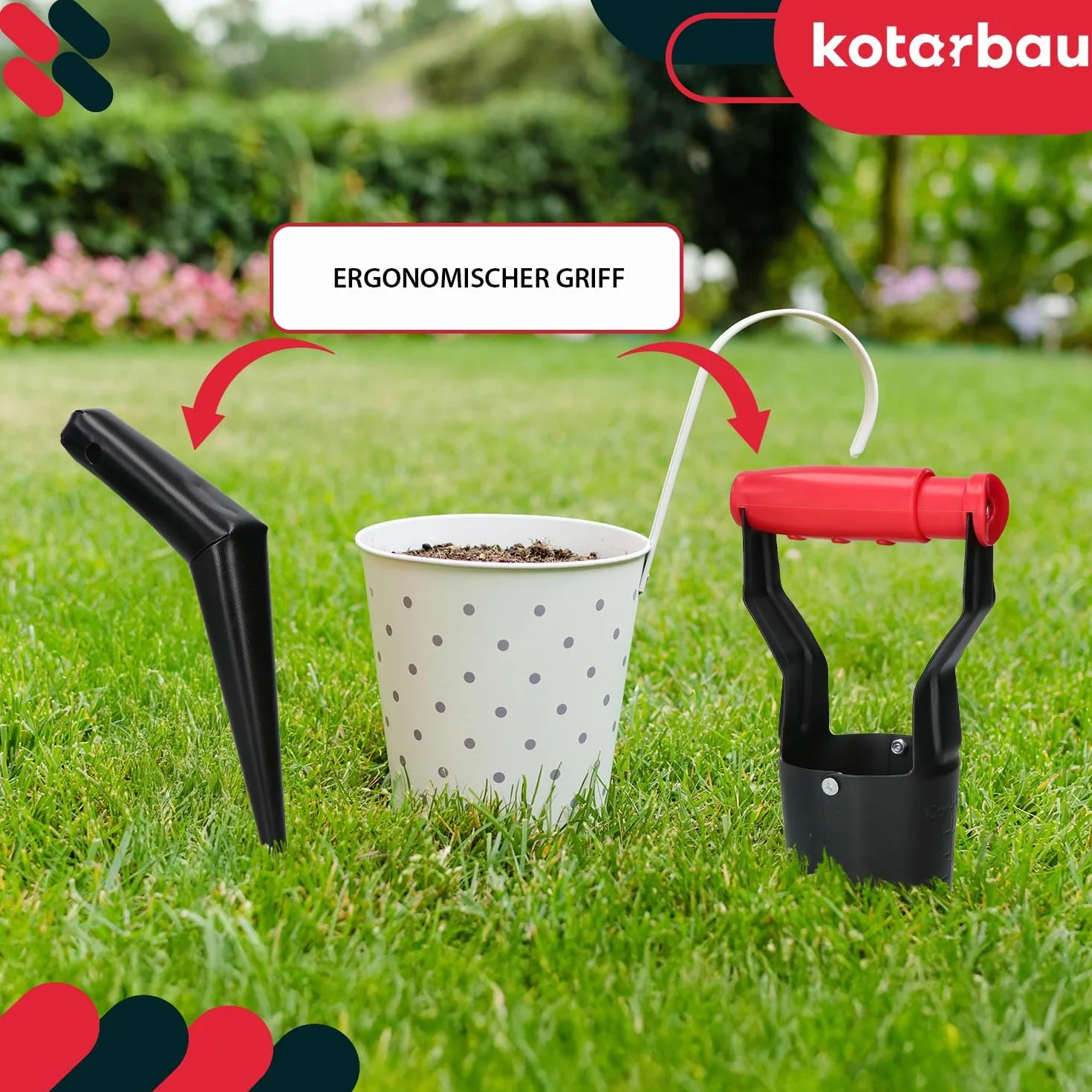 KOTARBAU Sadzarka do cebulek kwiatowych 23 cm stal malowana proszkowo czarna