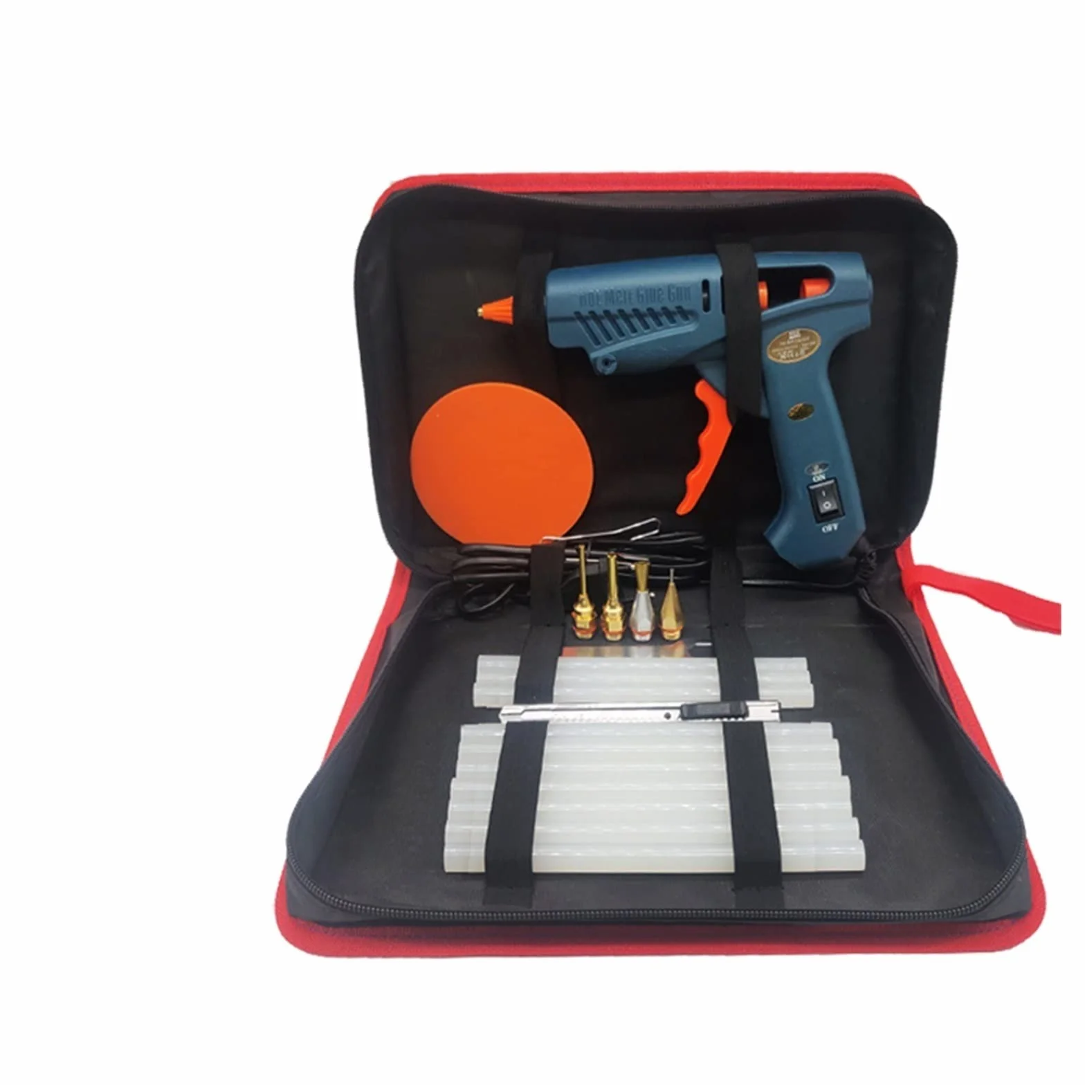 Pistolet na gorący klej, Pistolet do klejenia na gorąco 50 W/150 W 100 W dysza miedziana do 11mm klej w sztyfcie rękodzieło domowe DIY klej gorący pistolet torba na narzędzia(Tool Bag,100W)
