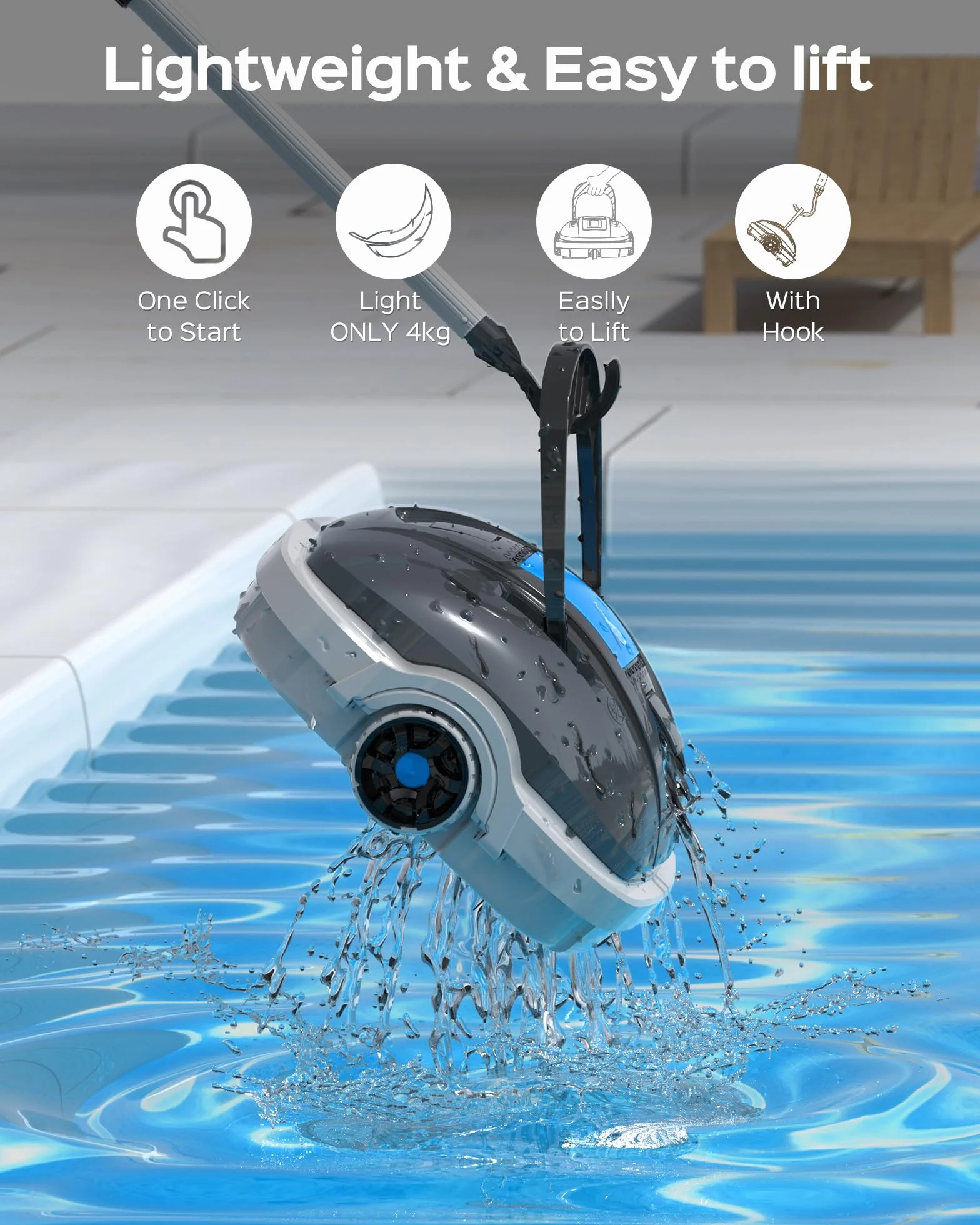 Wybot Max Robot Basenowy Czarny Szary Do 80 m²