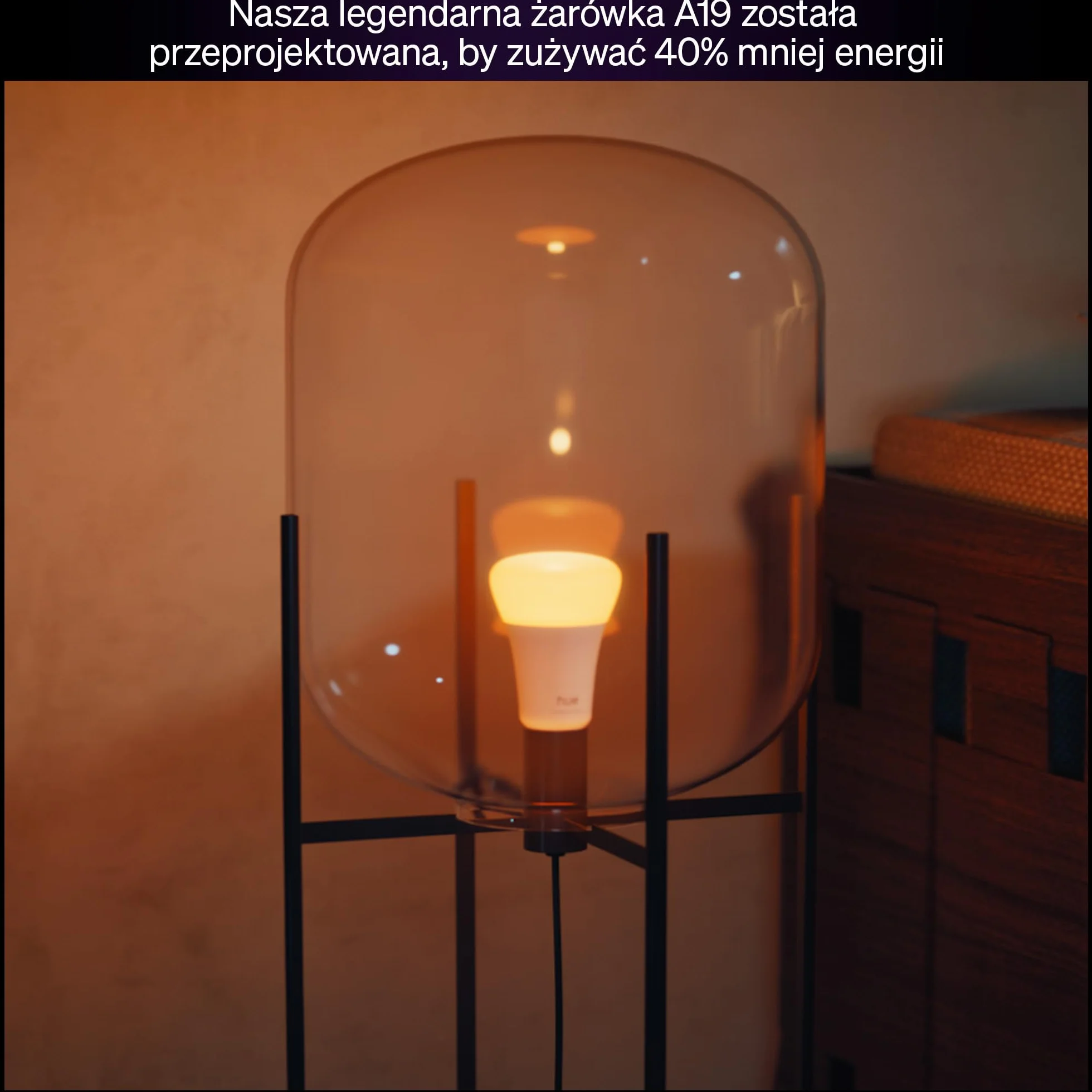 Żarów Philips Hue Smart LED A67, White and Color Ambiance, trzonek E27, 11,8 W, pełne spektrum światła 1000K–20000K, 1600 lumenów, przyciem, działa z Alexa, Google Assistant i Apple Home, op. 1 szt.