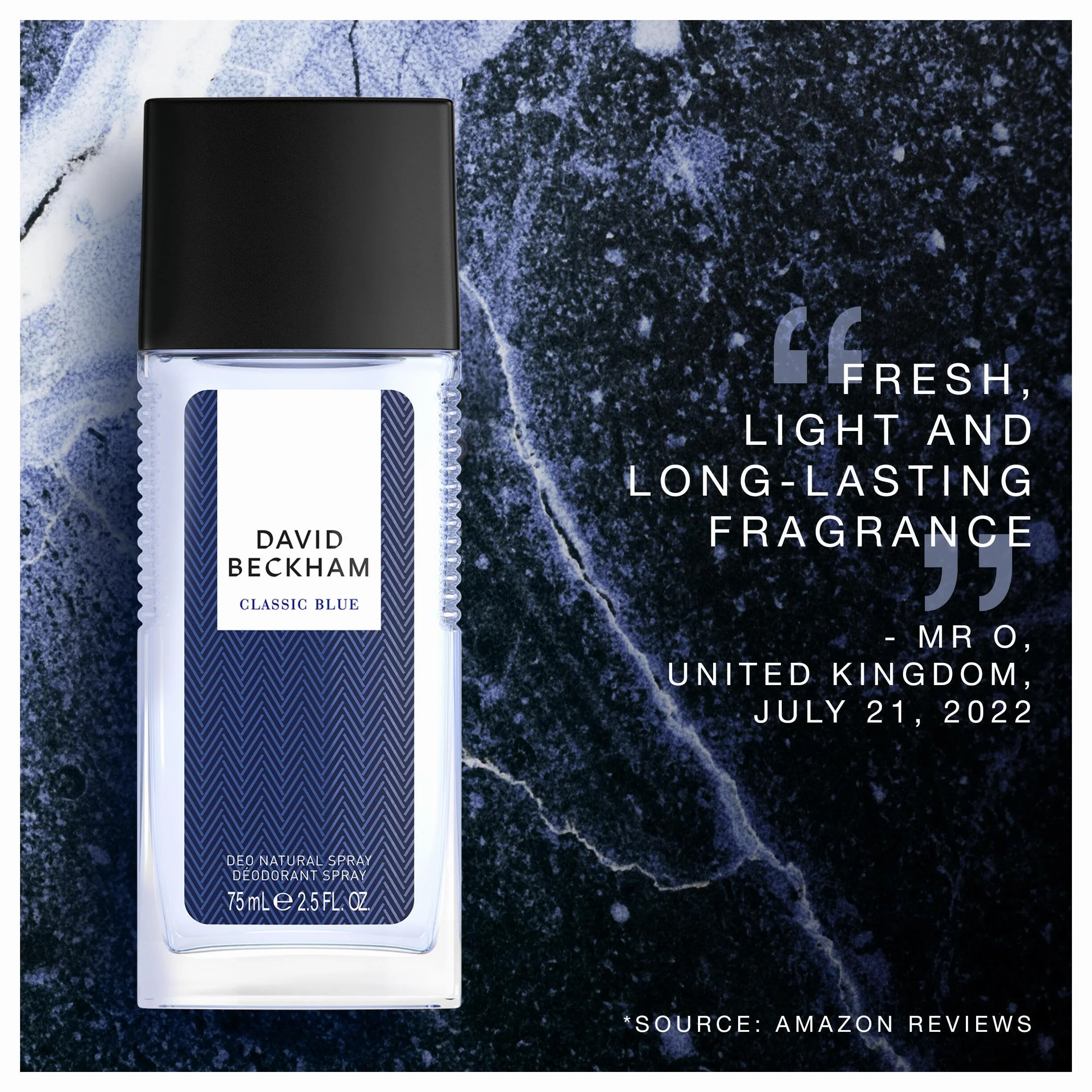 David Beckham Classic Blue Dezodorant, Granatowy, 75 ml