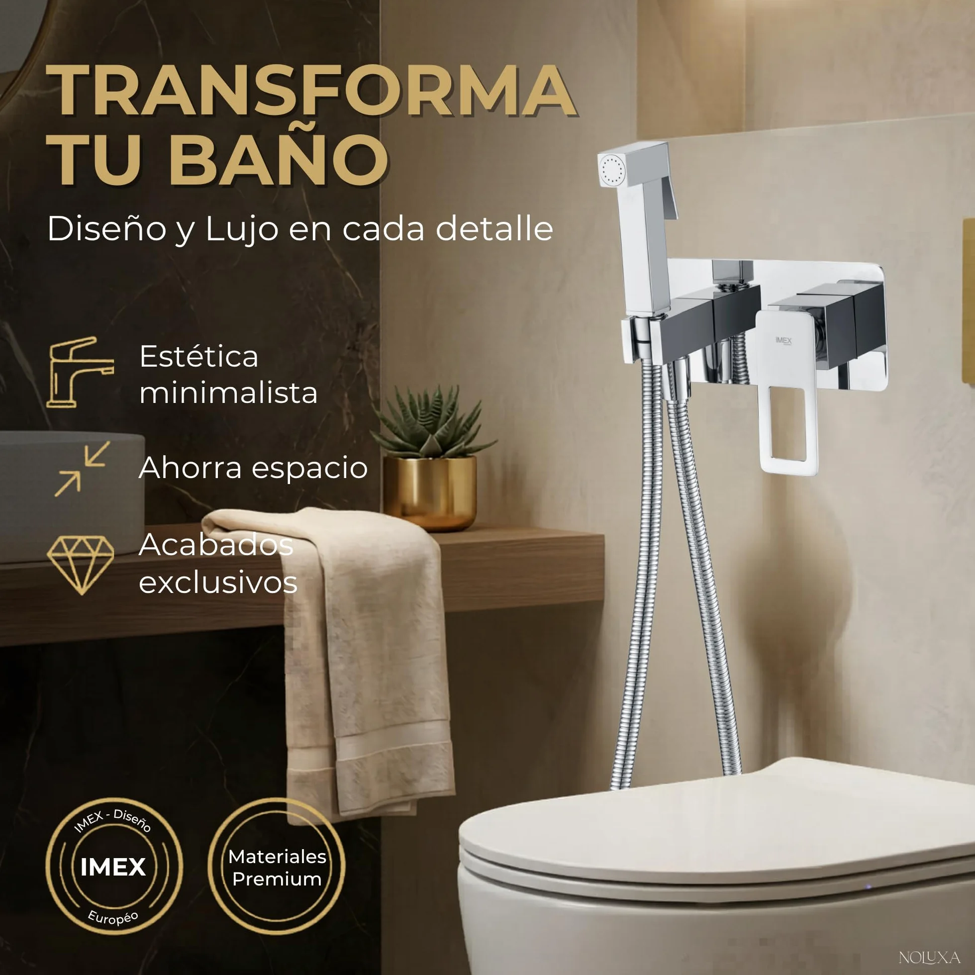 IMEX kran bidetowy, bateria bidetowa, bateria bidetowa, bateria bidetowa z mieszaczem ciepłej i zimnej wody, bateria Bidet, łatwa instalacja, seria szwedzka, kolor chrom