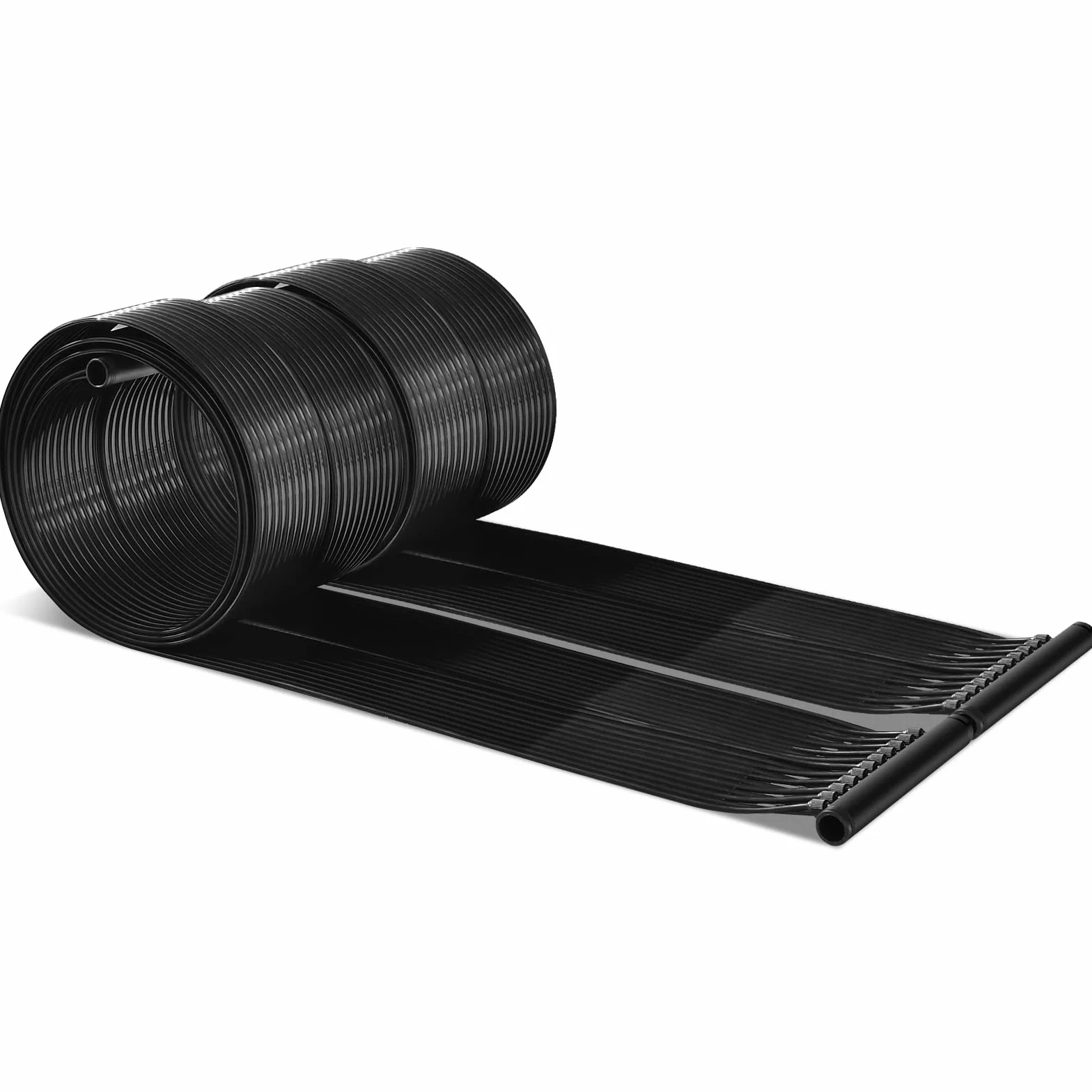 COSTWAY Kolektor solarny ogrzewanie basenu, 600 x 75 cm, ogrzewanie solarne z tworzywa sztucznego odpornego na promieniowanie UV, ogrzewanie basenu do 25800 l, czarny