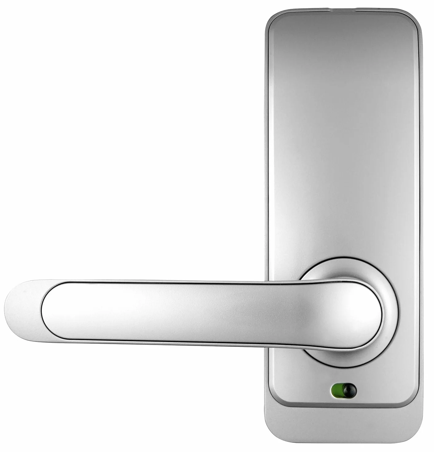 EURA ELH-01H4 inteligentny zamek do drzwi z uchwytem, zamek kodowy, czytnik zbliżeniowy 13,56 MHz, czytnik biometryczny, aplikacja TTLock/TTHotel, IP65, uniwersalny odstęp rygli, biały