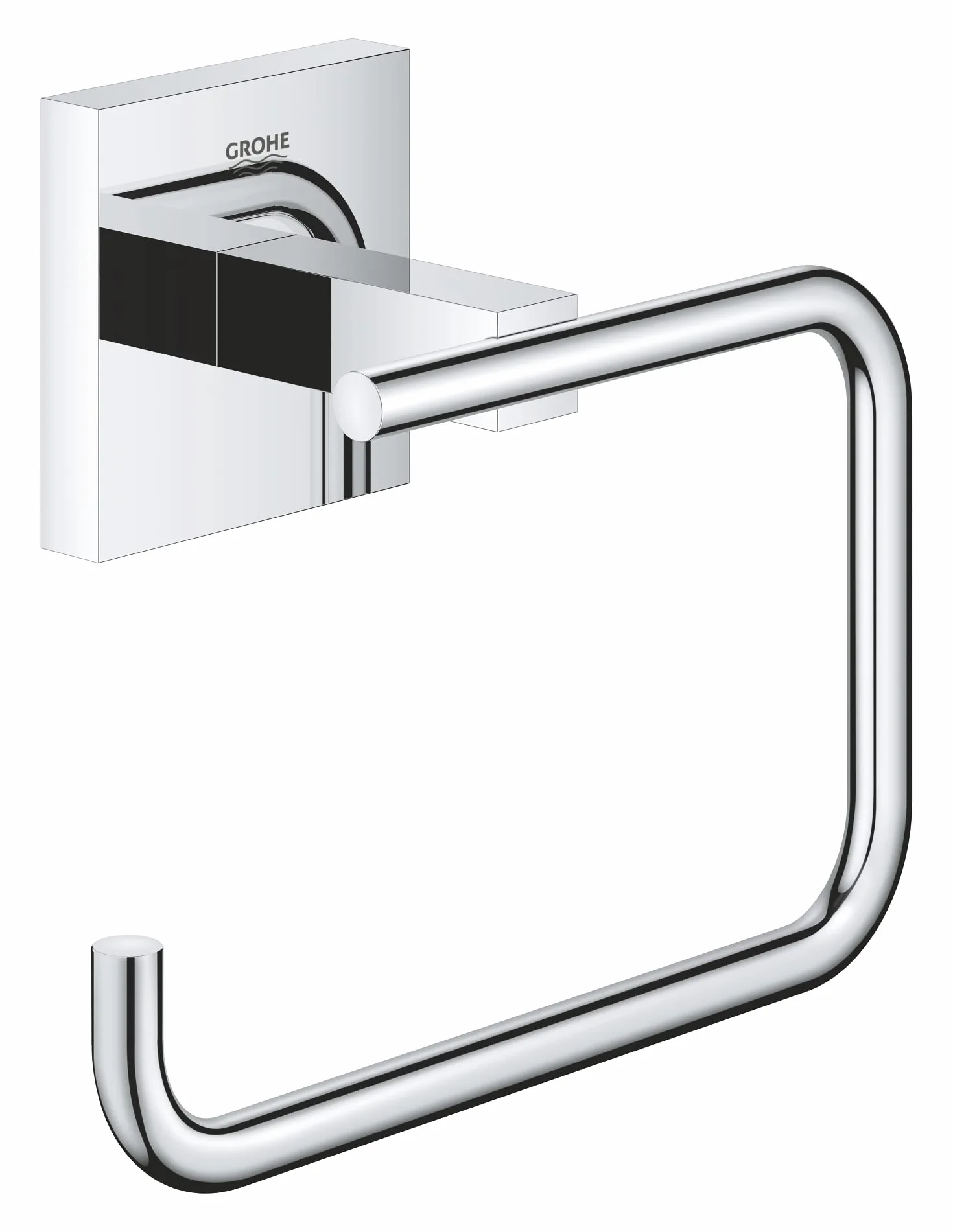 Grohe 40978000 uchwyt na papier toaletowy QuickFix 40978000 StartCube QuickFix – uchwyt na papier toaletowy bez pokrywki, chromowany