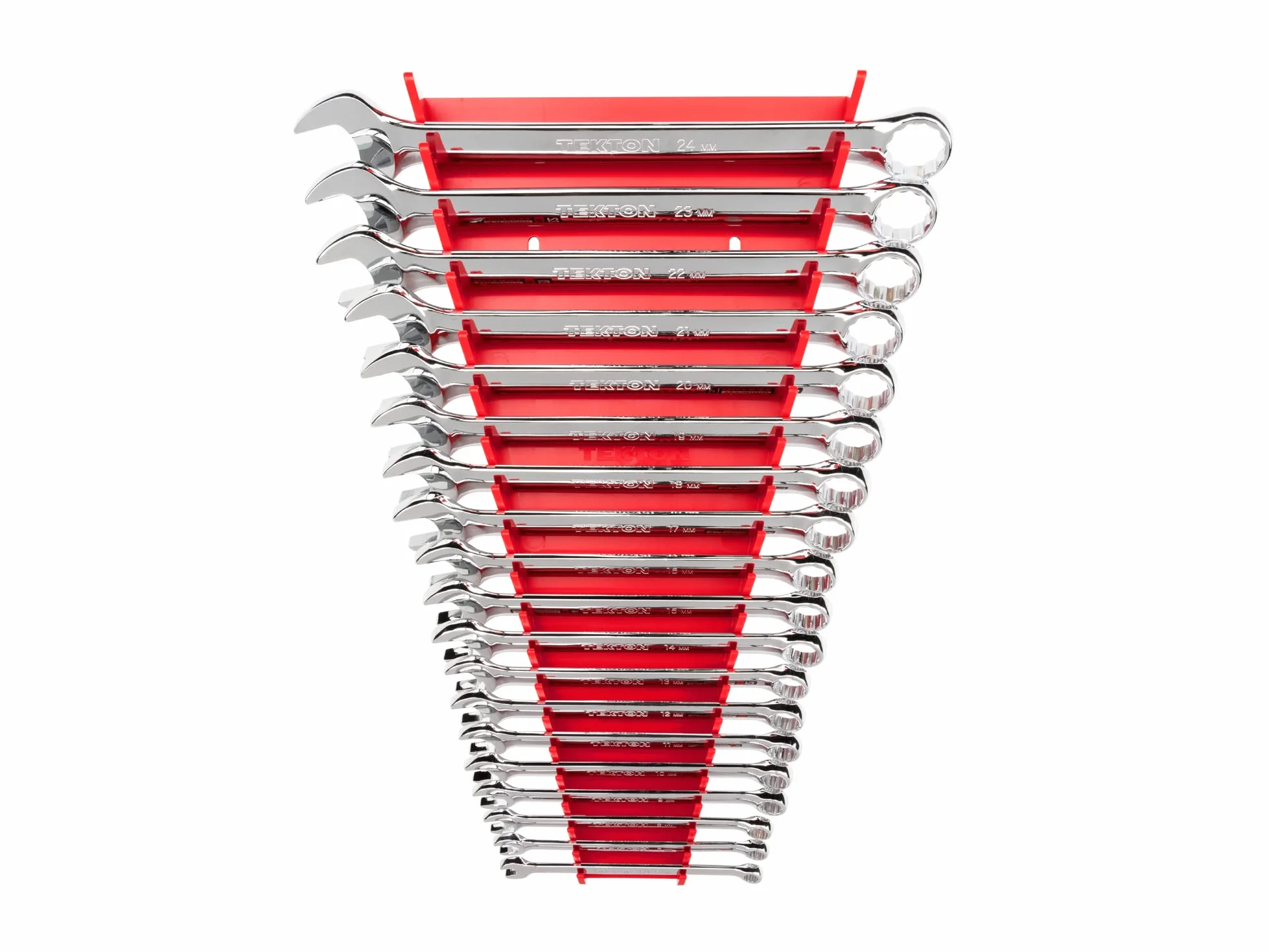 TEKTON WCB91202 zestaw kluczy płasko-oczkowych ze stelażem, 19-częściowy (6-24 mm)