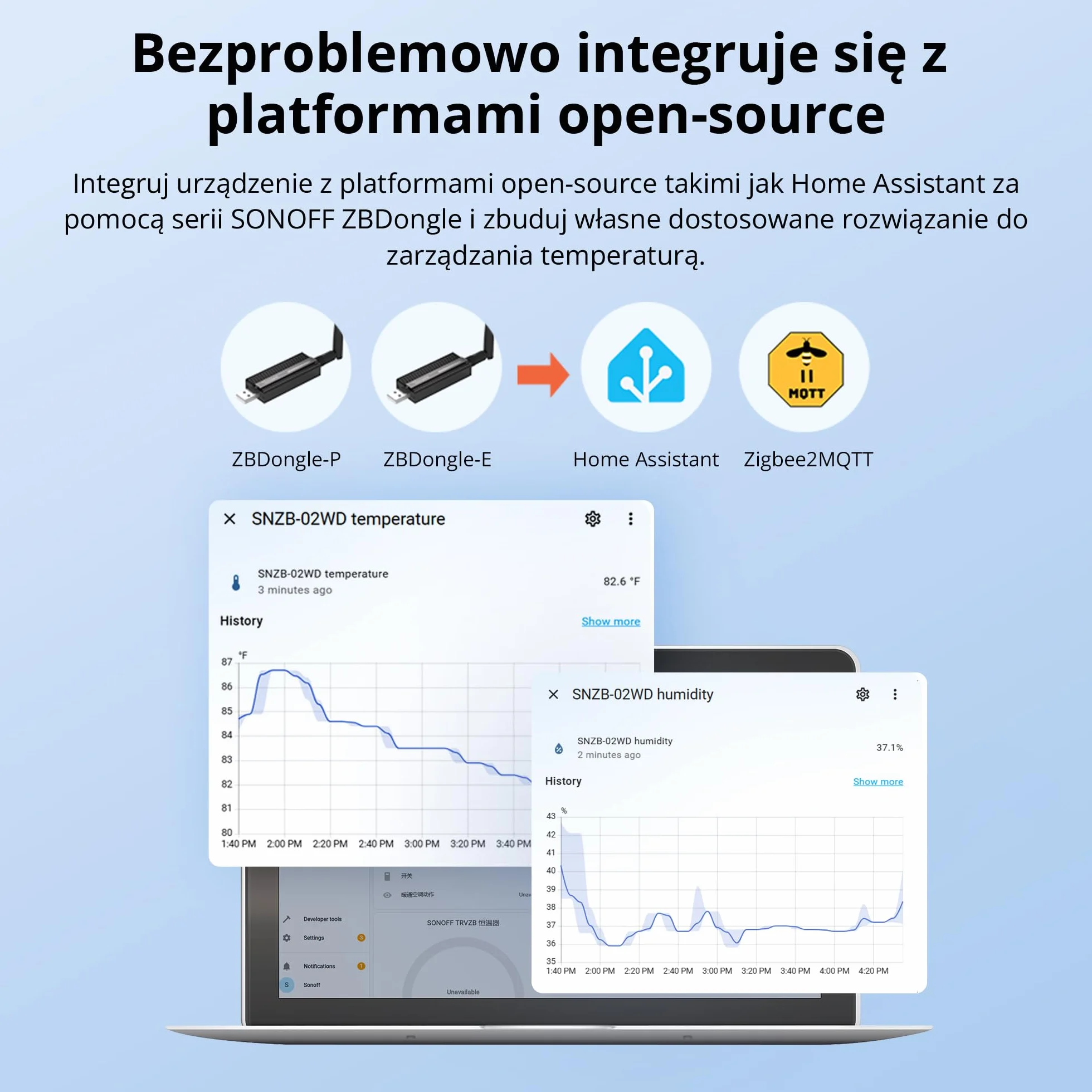 SONOFF SNZB-02WD IP65 Zigbee Sensor Temperatury i Wilgotności wodoodporny