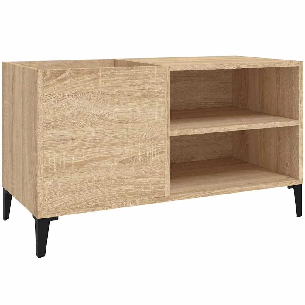 Szafka panelowa dąb Sonoma 84,5 x 38 x 48 cm, materiał drewnopochodny do przechowywania płyt gramofonowych, z miejscem do przechowywania i stabilnym blatem górnym, szafka winylowa jako szafka