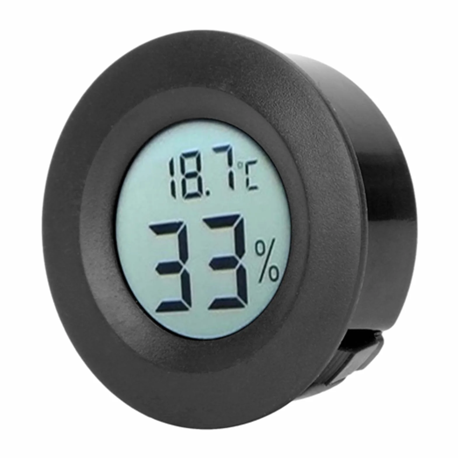 Cyfrowy termometr LCD Higrometr wilgotności Temperatura Miernik wewnętrzny do szafek chłodniczych ABS 45x14 (Black)