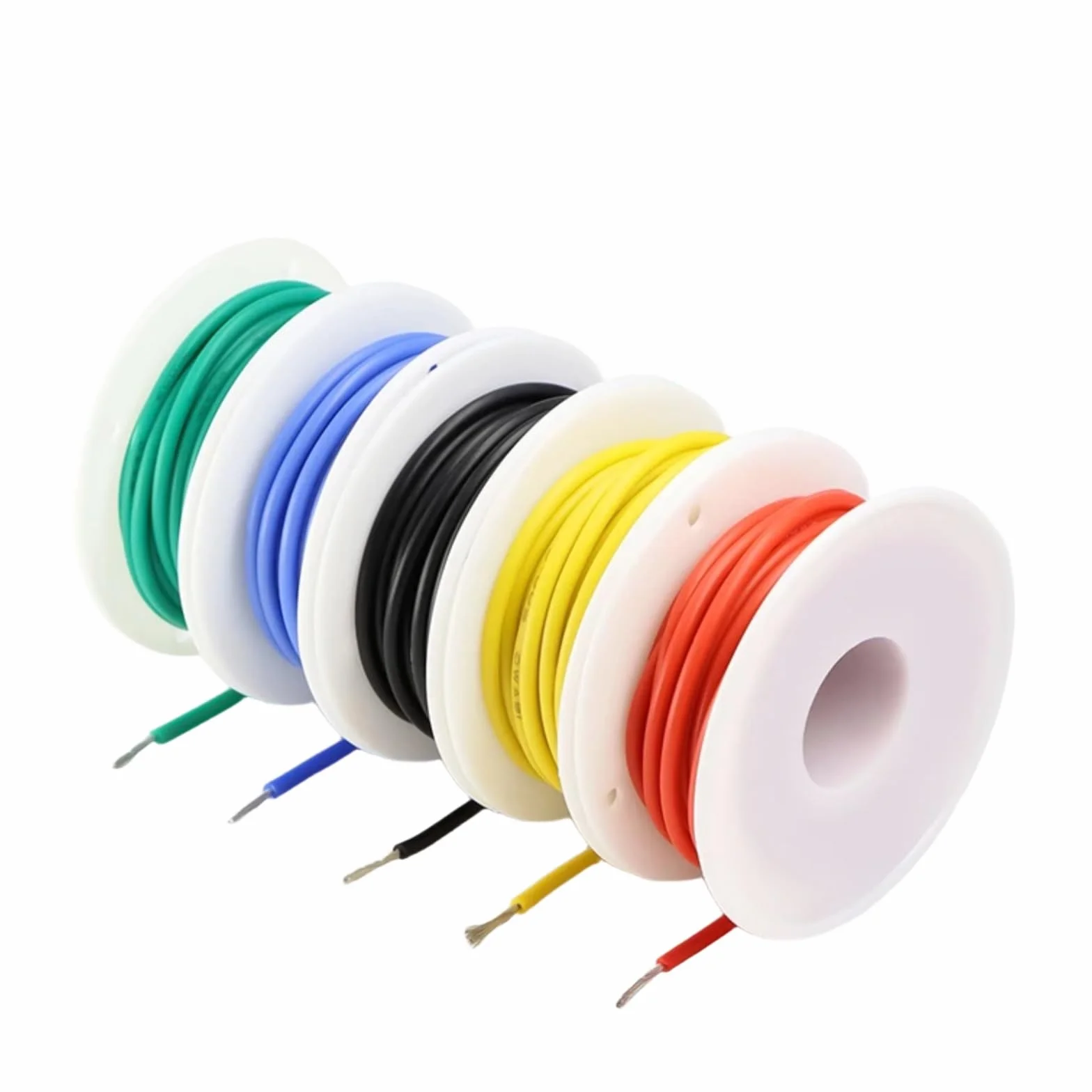 30/28/26/24/22/20/18/16AWG 600V izolowane kable miedziane z gumy silikonowej (niebieski, 1 rolka; 30AWG 15 m na rolkę)