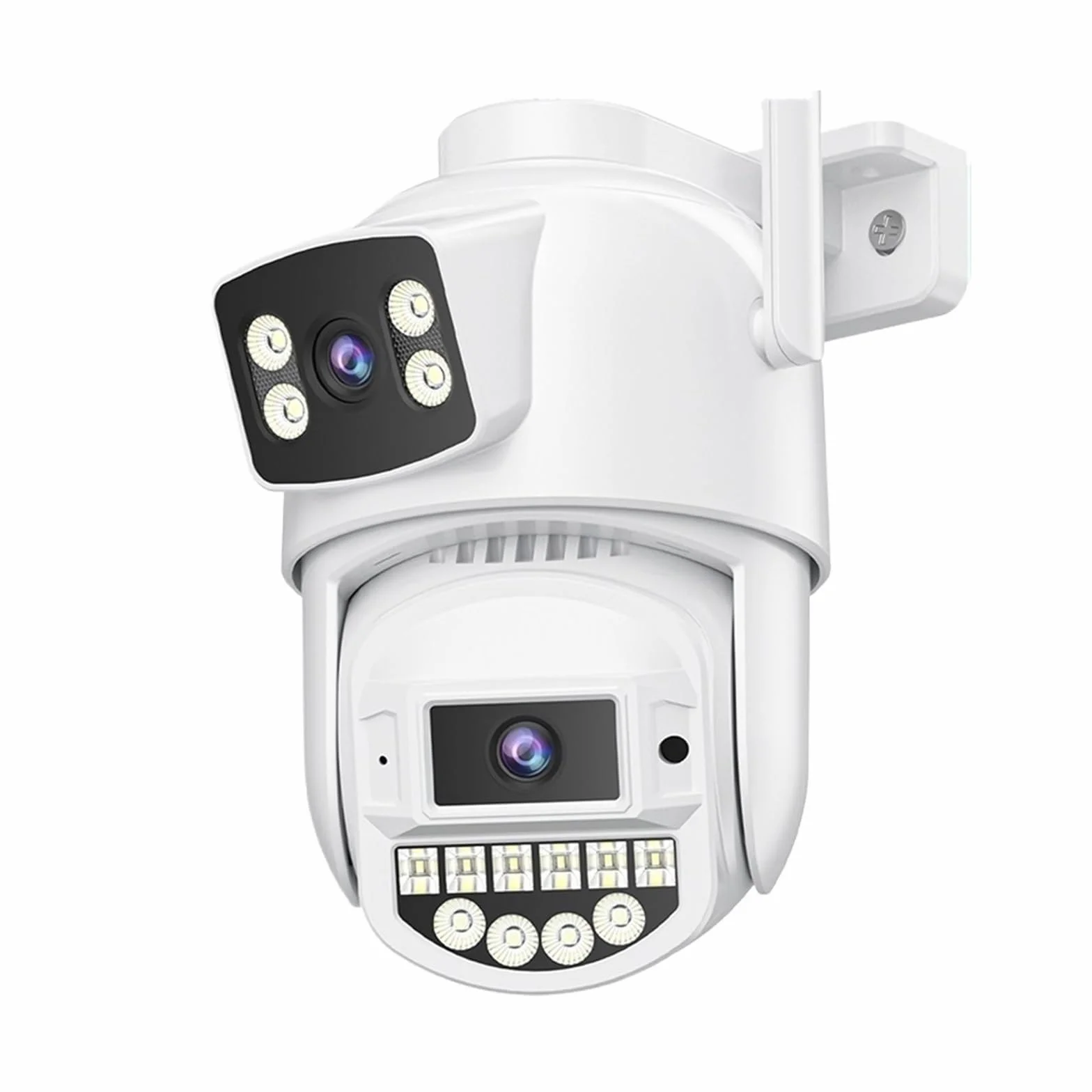 Kamera bezpieczeństwa Wi-Fi 8MP z podwójnym obiektywem i podwójnym ekranem, kamera do monitoringu zewnętrznego, noktowizor, detekcja ruchu, CCTV, kamera IP PTZ(8MP Add 128G Card)