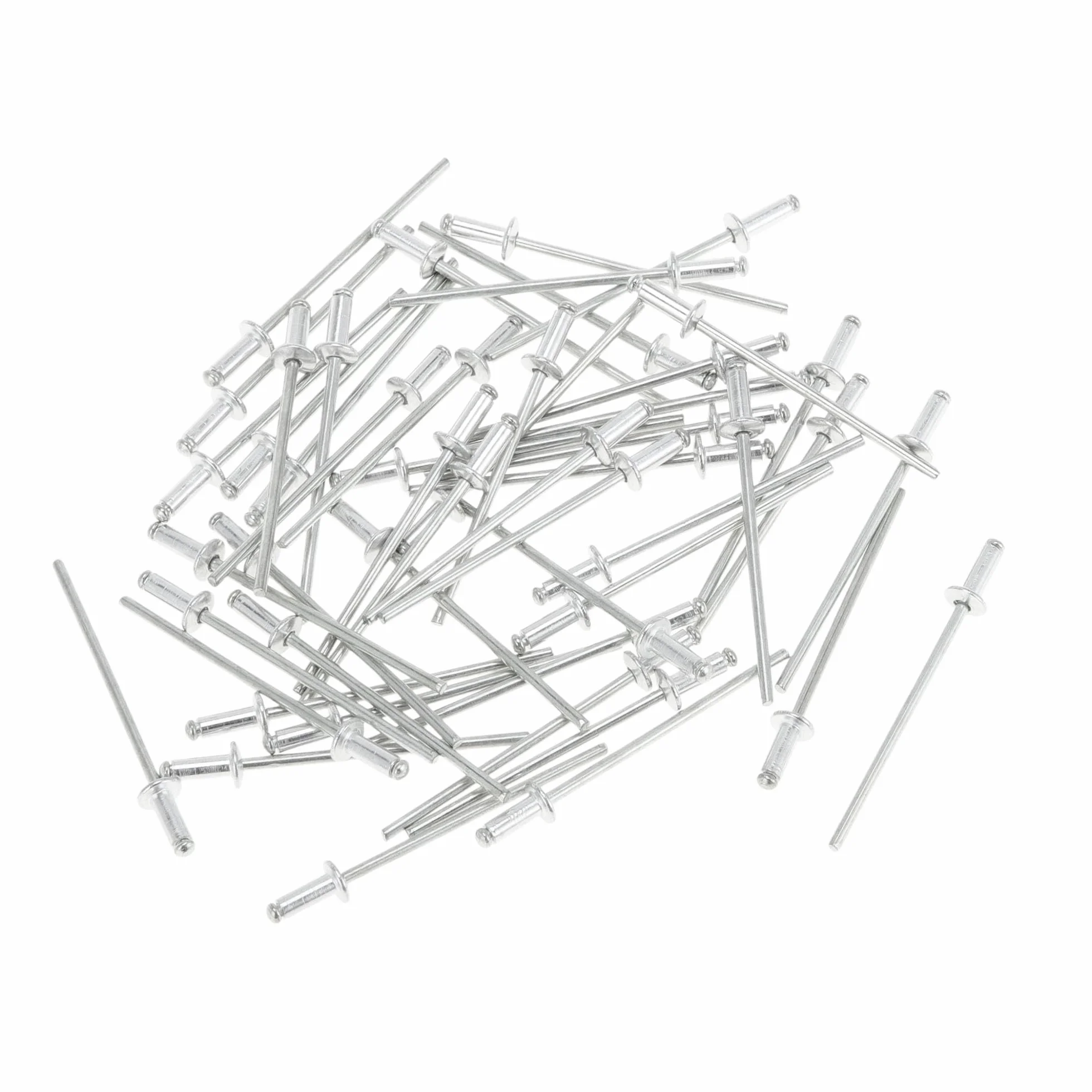 Dome Head Large Flange Blind Rivets srebrny odcień 50 sztuk 2,4 mm średnica uchwytu 4 mm długość uchwytu 5 mm średnica kołnierza ze stopu aluminium żelazo