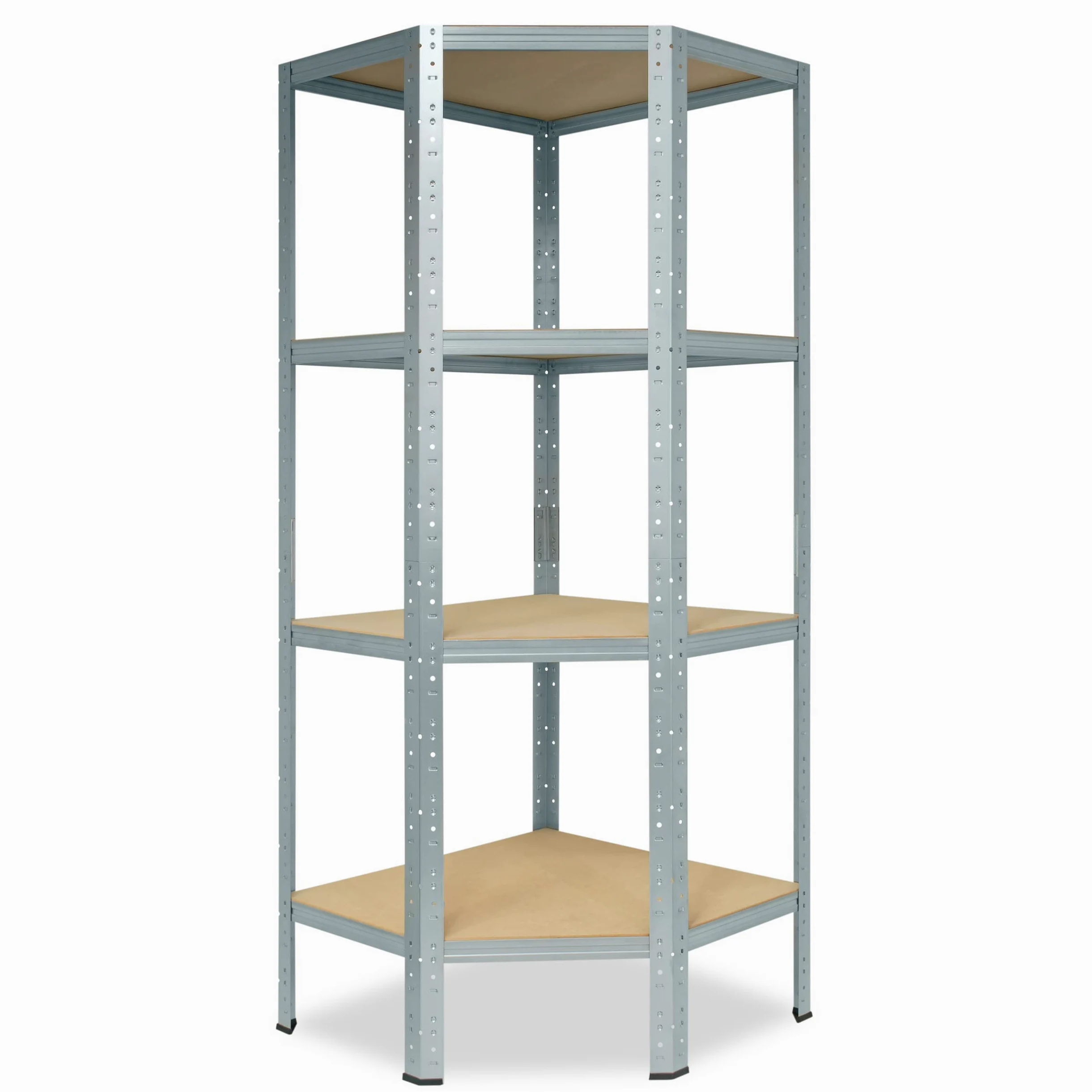 shelfplaza® Home regał narożny, 155 x 60 x 30 cm, ocynkowany, z 4 półkami – na głębokości 30 cm – do piwnicy, magazynu, regał metalowy, garażowy, system półkowy, regał warsztatowy, regał gospodarstwa domowego