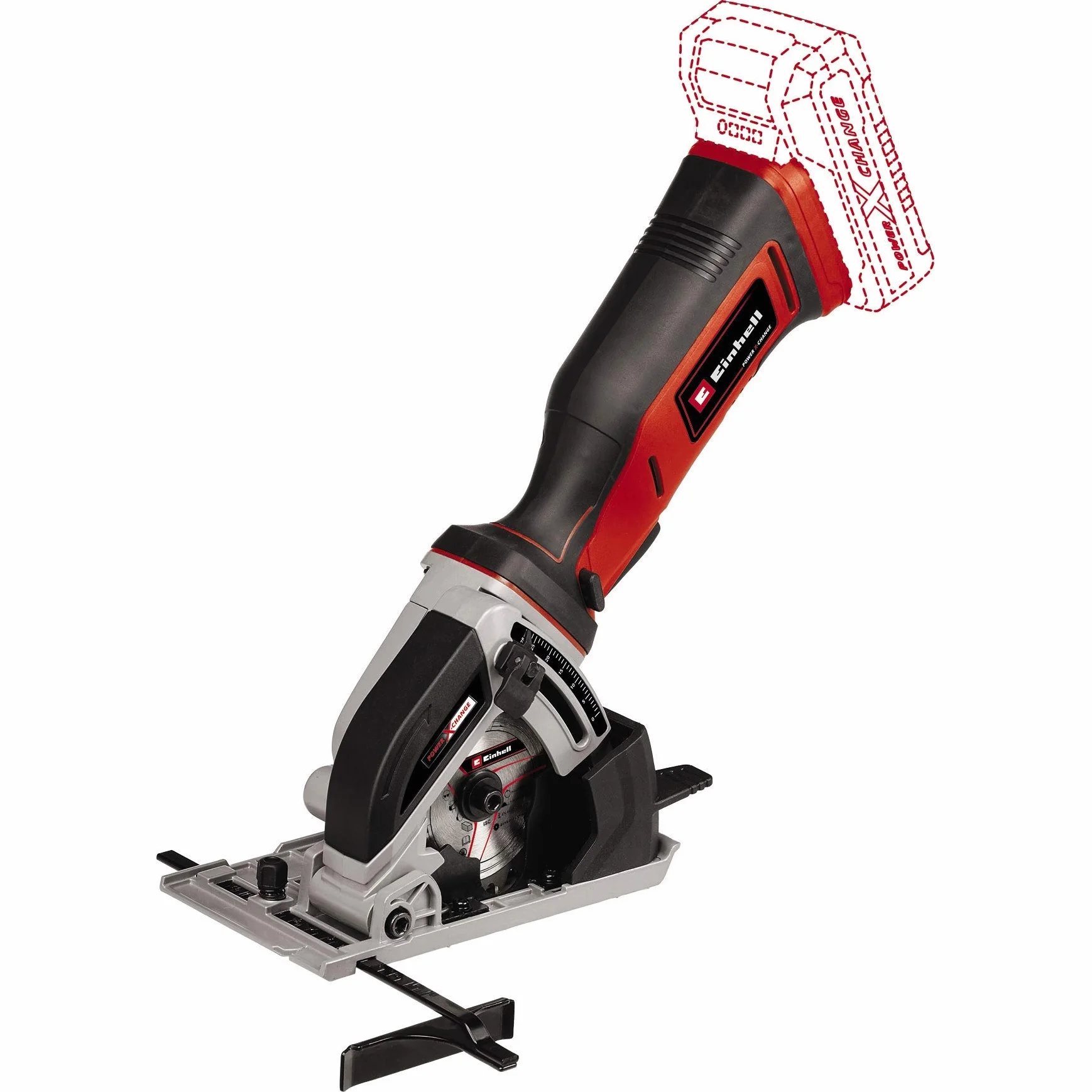 Einhell TE-CS 18/89 Li-Solo Akumulatorowa mini pilarka tarczowa 18 V Li-ion 2500 min-1 głębokość cięcia 28 mm średnica tarczy 89 mm