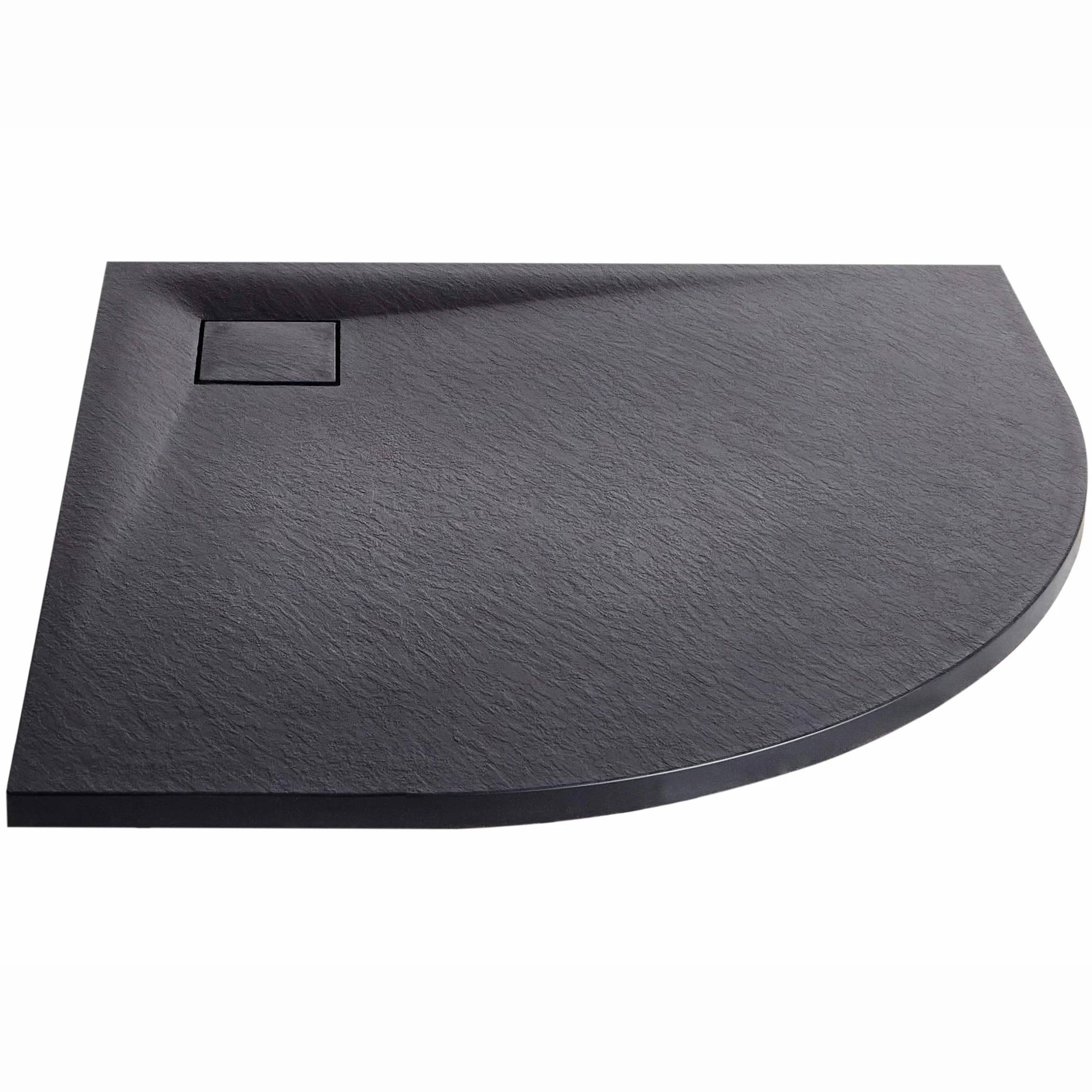 Brodzik prysznicowy z syfonem z materiały SMC czarny efekt naturalnego kamienia 90 x 90 x 3 cm Paron
