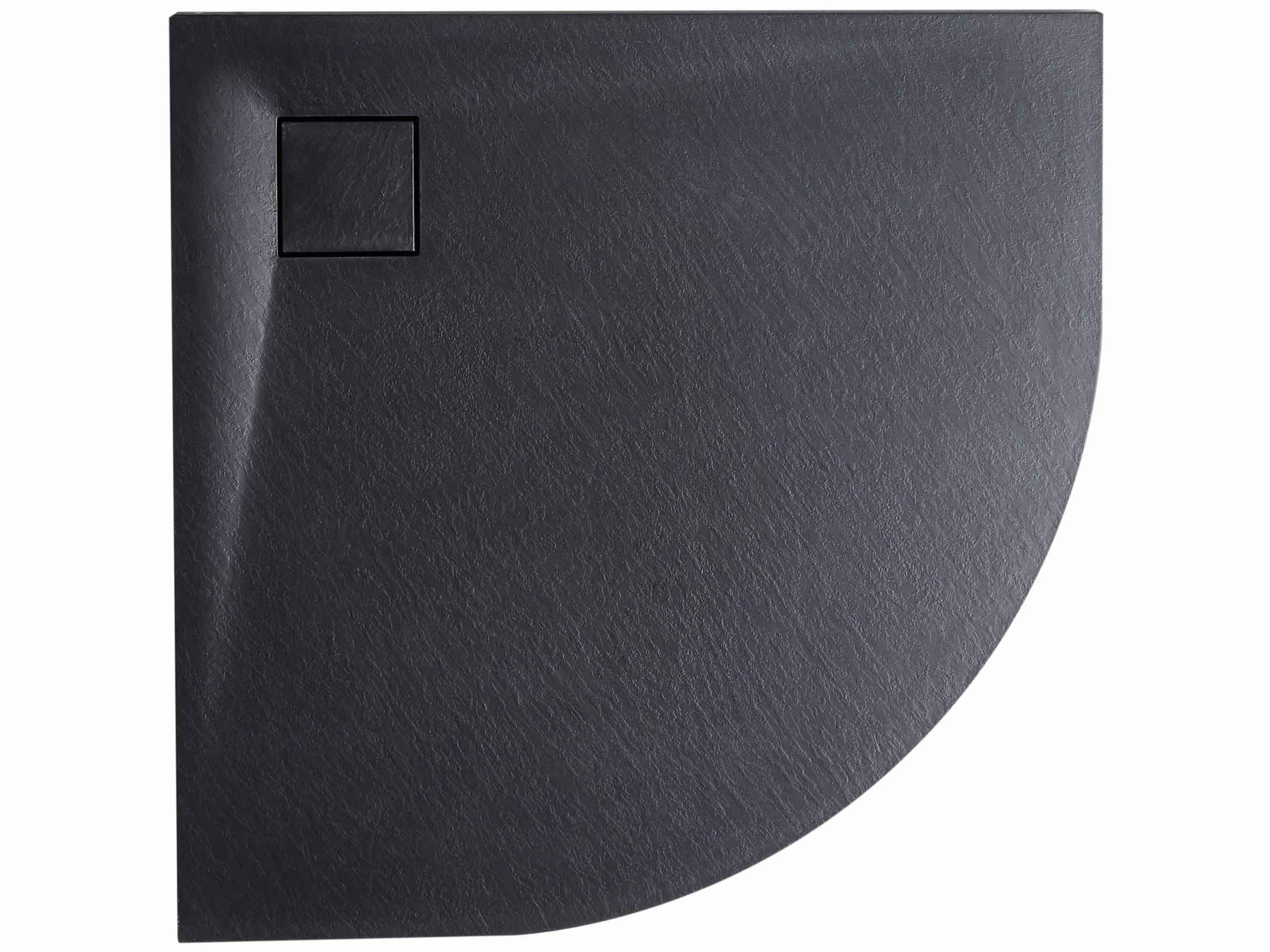 Brodzik prysznicowy z syfonem z materiały SMC czarny efekt naturalnego kamienia 90 x 90 x 3 cm Paron