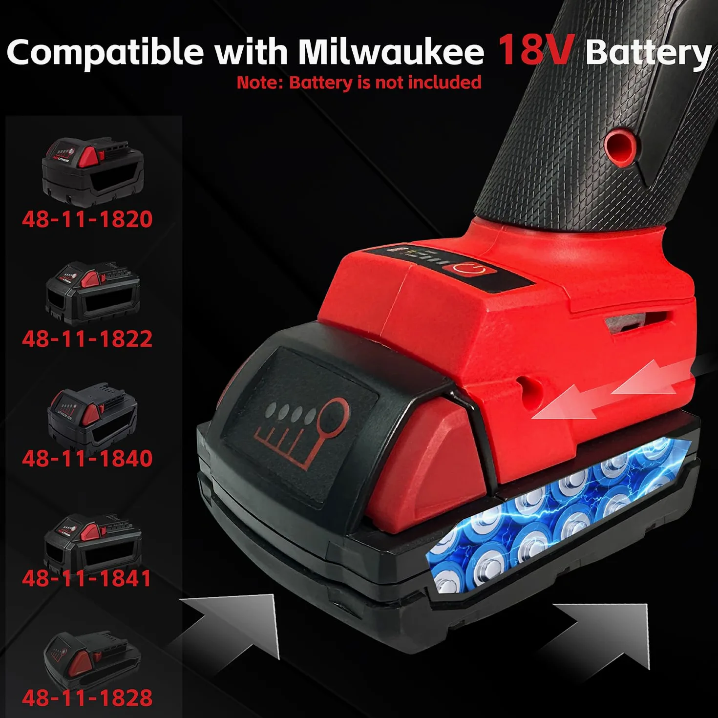 Bezprzewodowa szlifierka kątowa kompatybilna z Milwaukee M18 18 V bateria (bez baterii), zasilana baterią, szlifierka kątowa 4-1/5.1 cm (bez kółek) (czerwona)