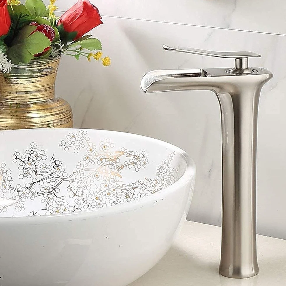 Baterie, bateria łazienkowa, oszałamiająca umywalka łazienkowa z wodospadem Monoblock Mixer Kran Chrome, odpowiedni dla.Kuchnia, łazienka, łazienka hotelowa/chrom/wysokość: 28 cm little surprise