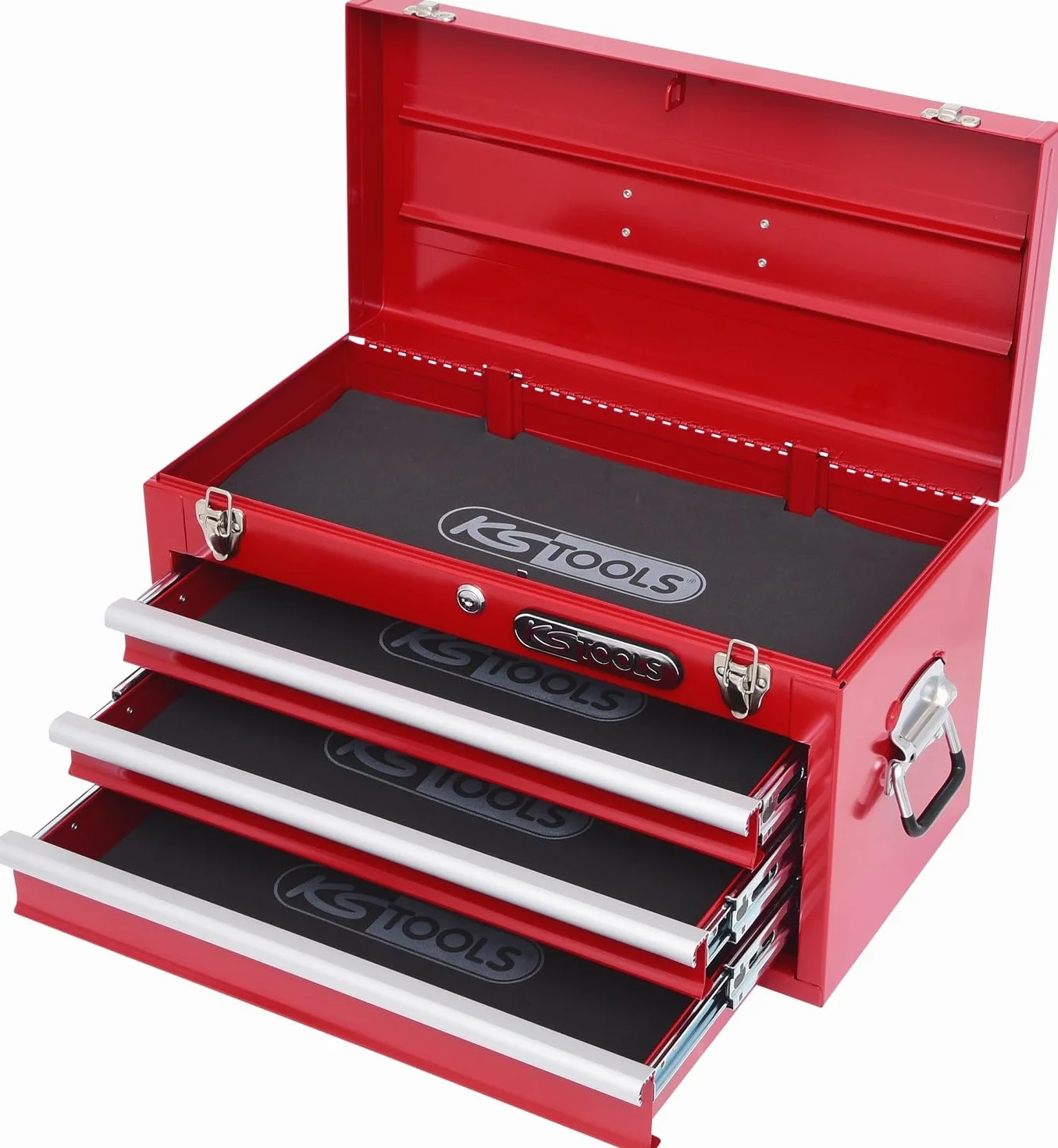 KS Tools 891.0003 Skrzynka na narzedzia z 3 szufladami -czerwona, 508x255x303mm