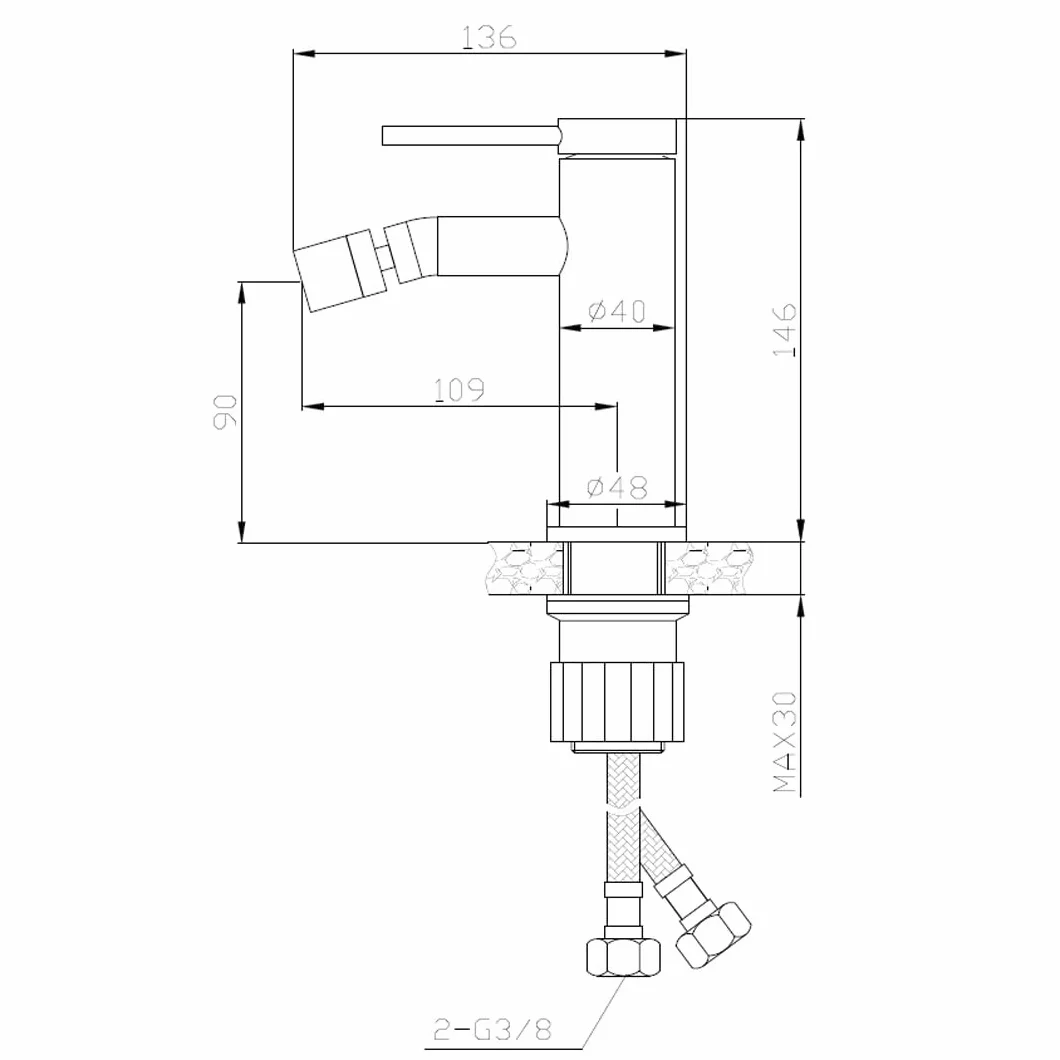 Essebagno 9023573 Lollipop bidetowy pistolet metalowy